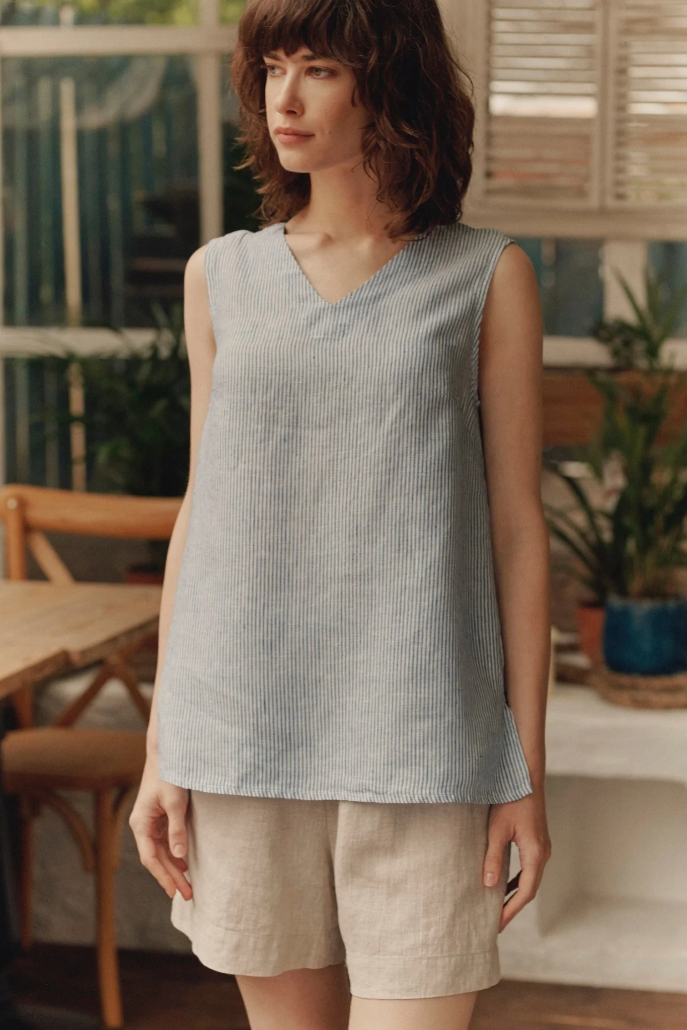 Melange Linen Hip-Hop Shorts - Image 2