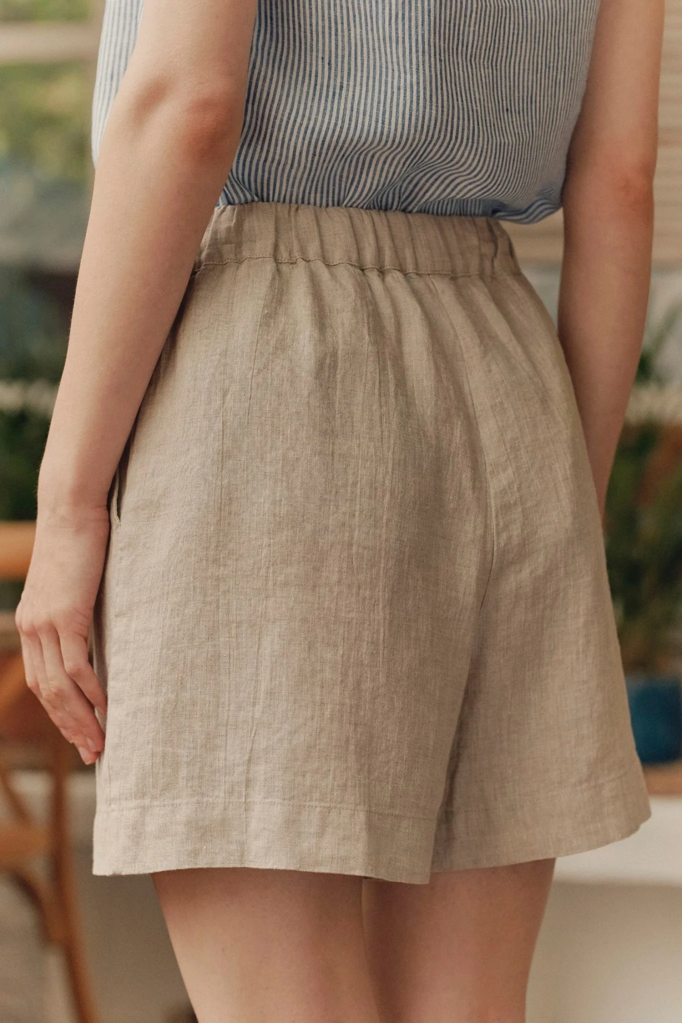 Melange Linen Hip-Hop Shorts - Image 3