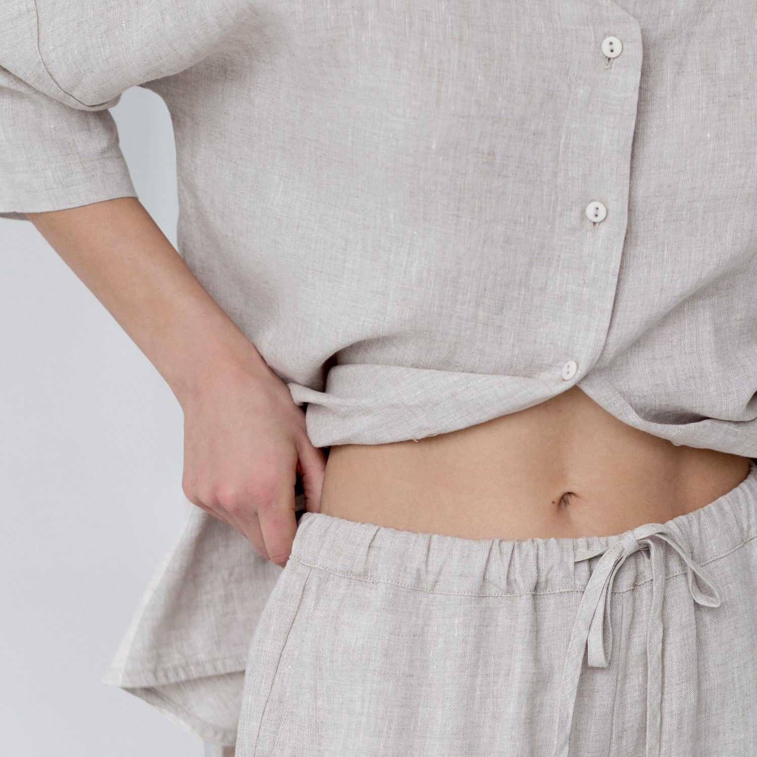 Melange Linen Primrose Loungewear Set - Image 3