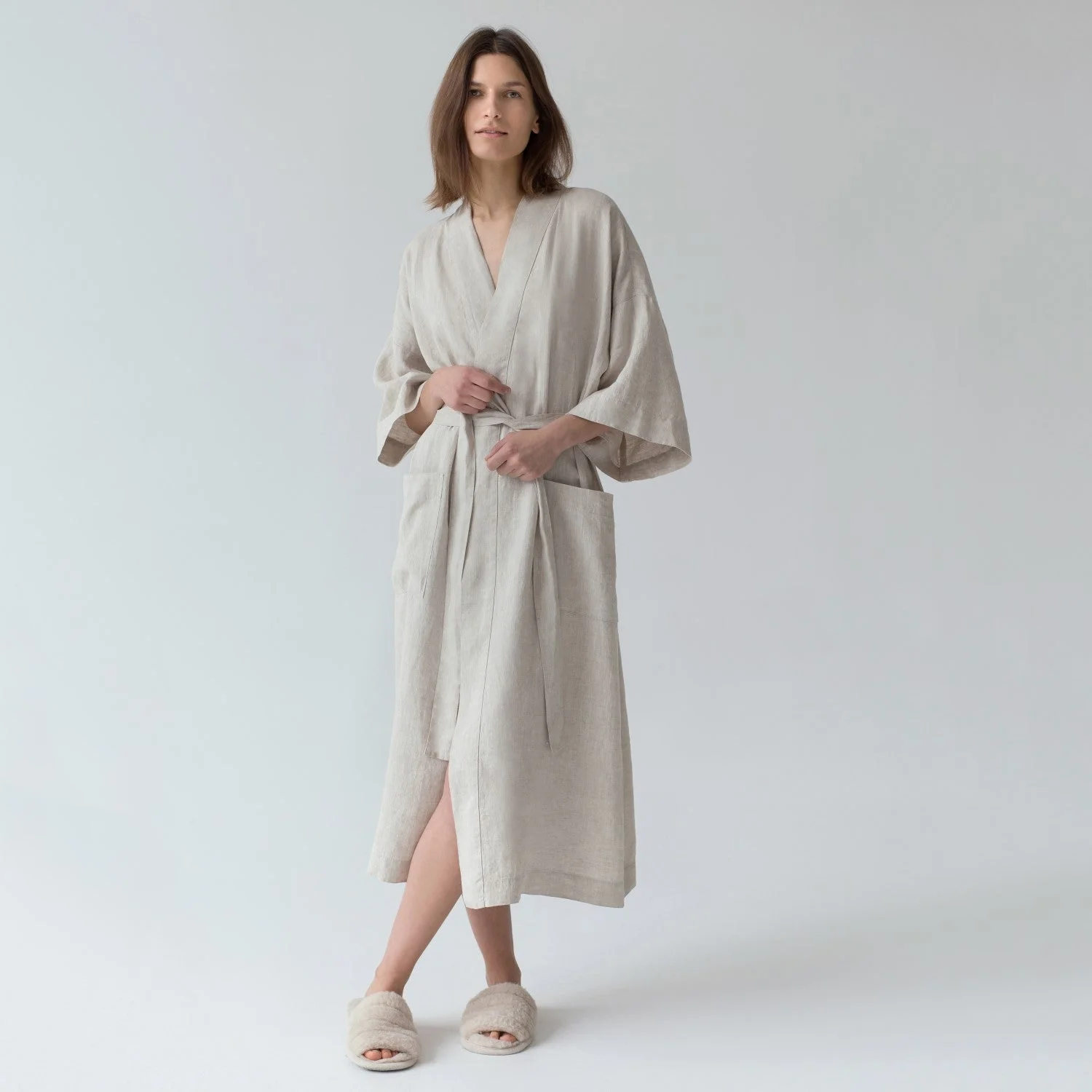 Melange Linen Summer Bathrobe