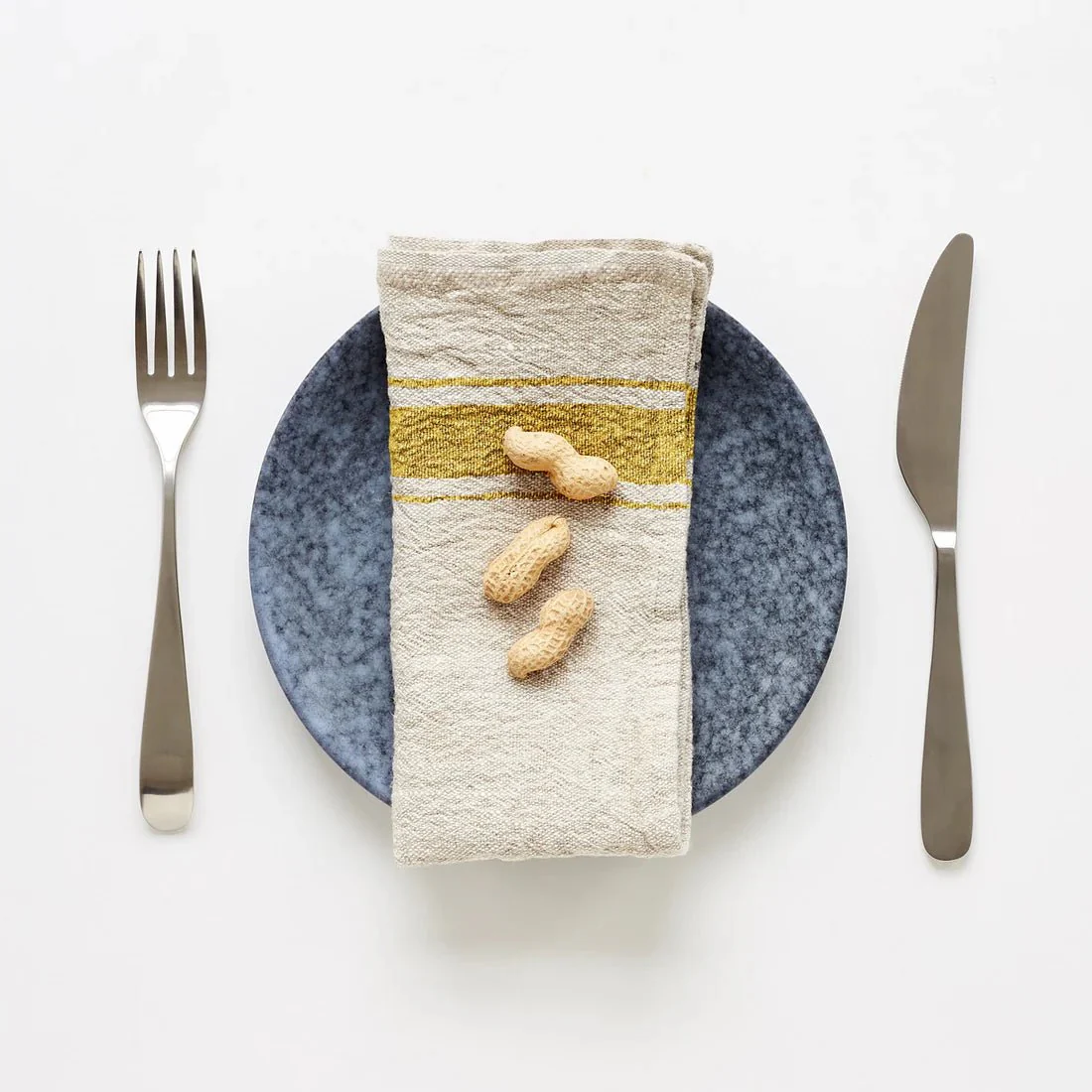Mustard Stripe Vintage Linen Napkins Set of 2