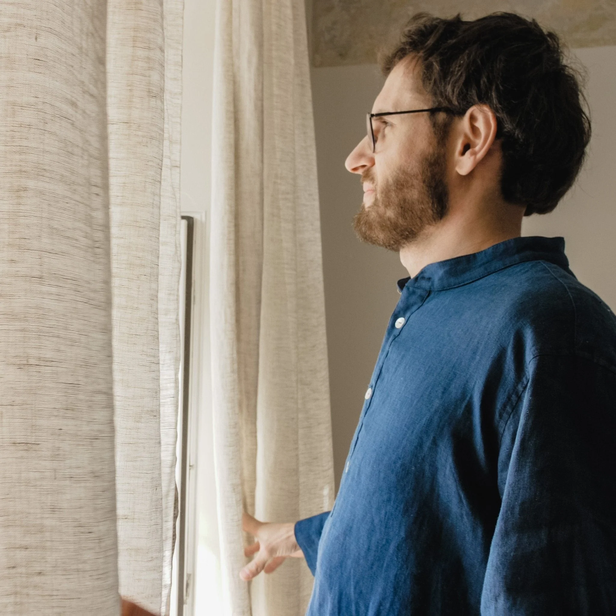 Natural Linen Daytime Rod Pocket Curtain Set of 2 - Image 2