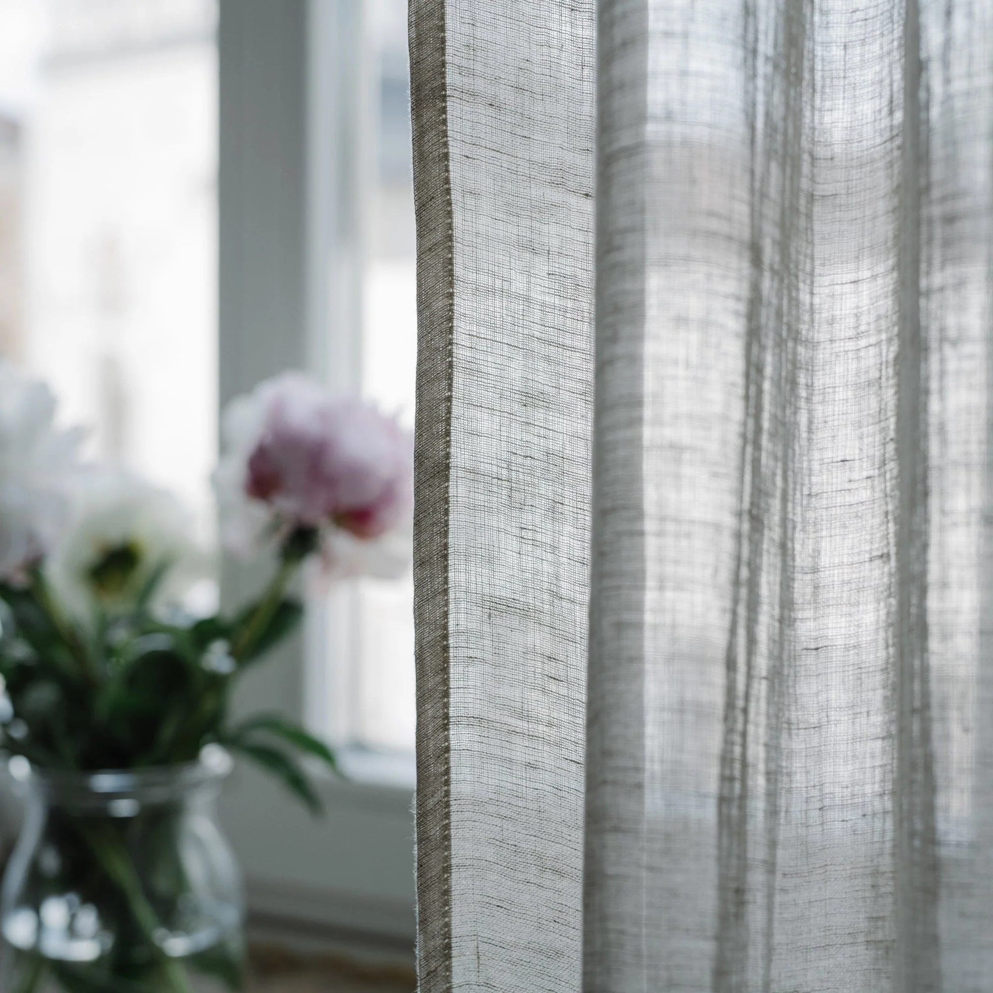 Natural Linen Daytime Tie Top Curtain Set of 2 - Image 9