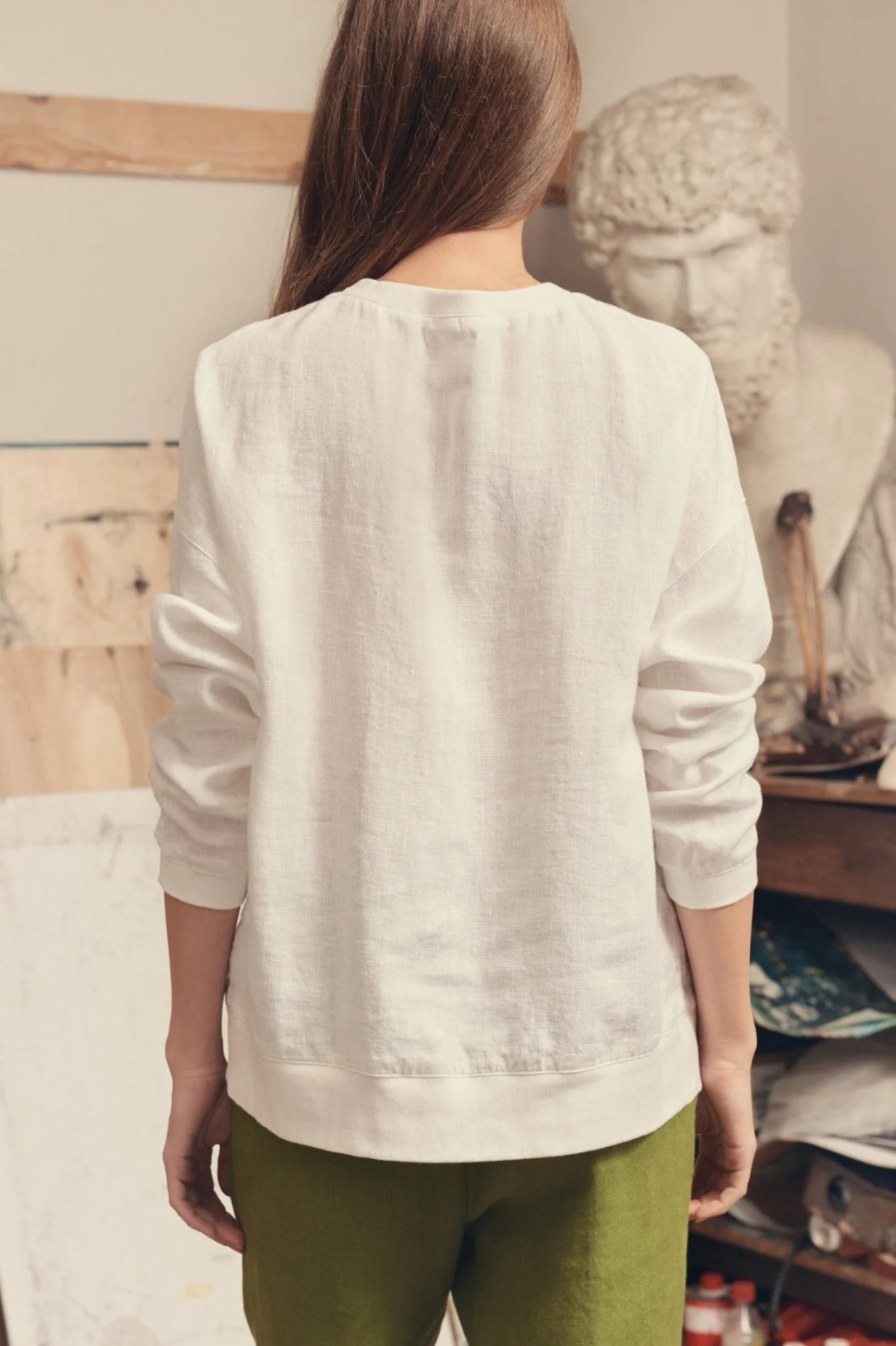 Optical White Linen Dahlia Jumper - Image 3