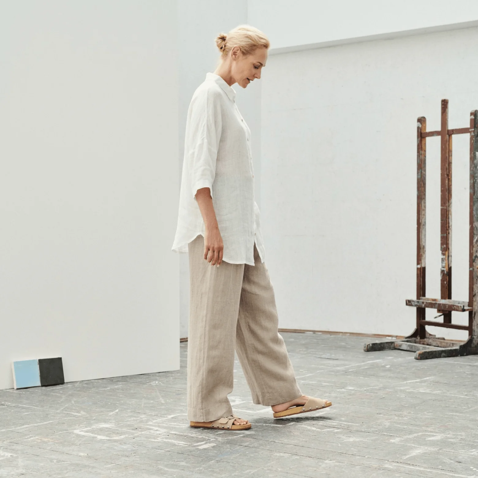 Optical White Linen Oregano Shirt - Image 3