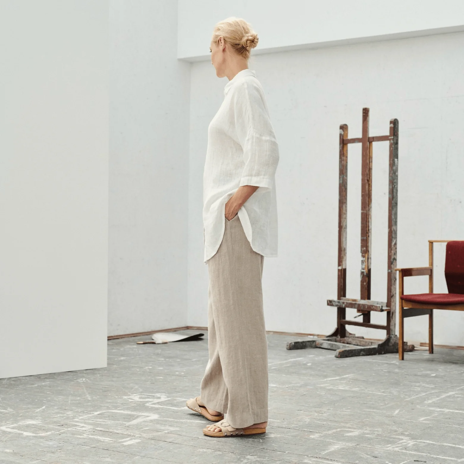 Optical White Linen Oregano Shirt - Image 4