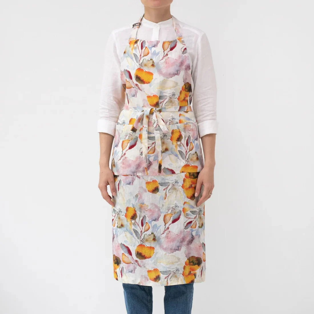 LIMITED EDITION Orange Flow Linen Chef Apron