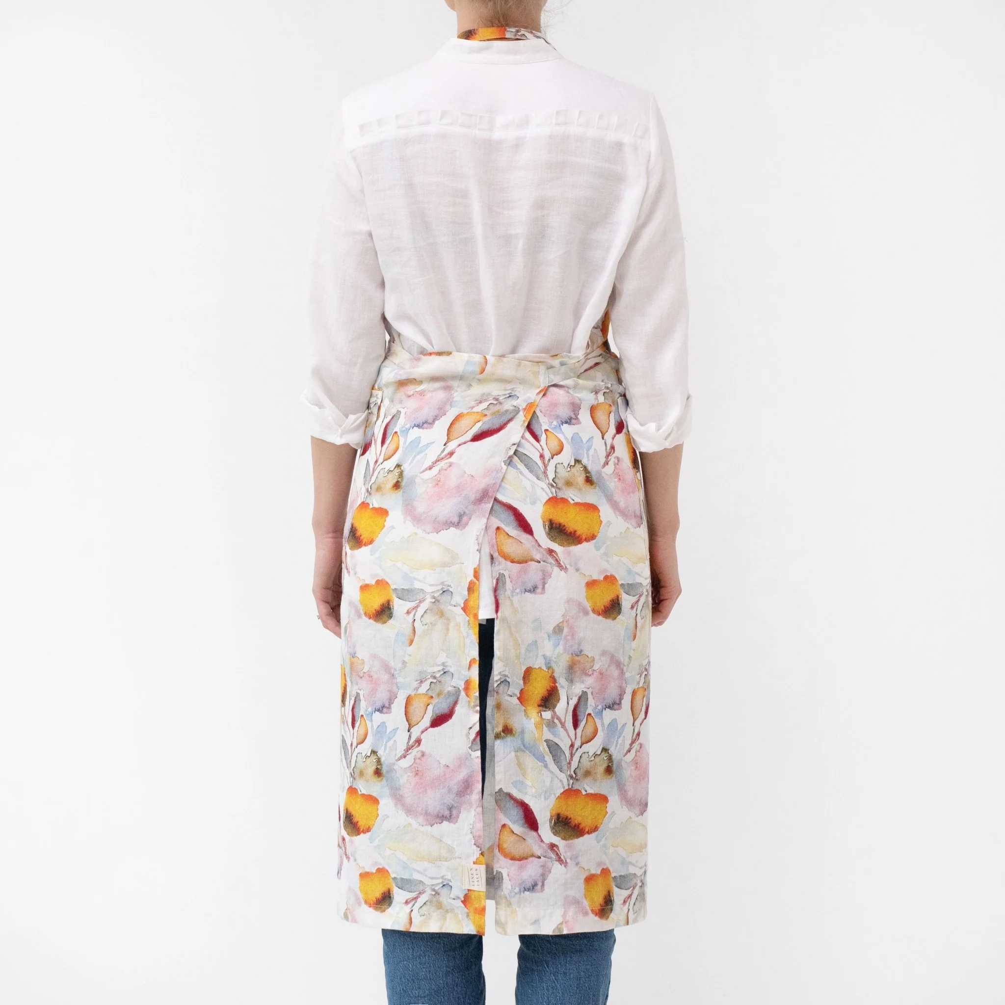 LIMITED EDITION Orange Flow Linen Chef Apron - Image 3