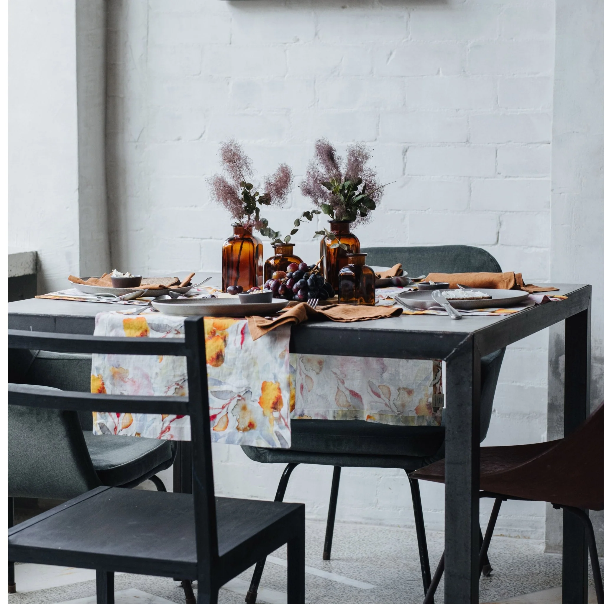 LIMITED EDITION Orange Flow Linen Table Runner - Image 4