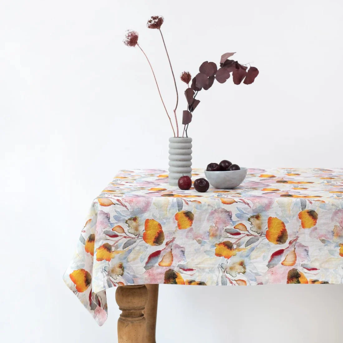 LIMITED EDITION Orange Flow Linen Tablecloth