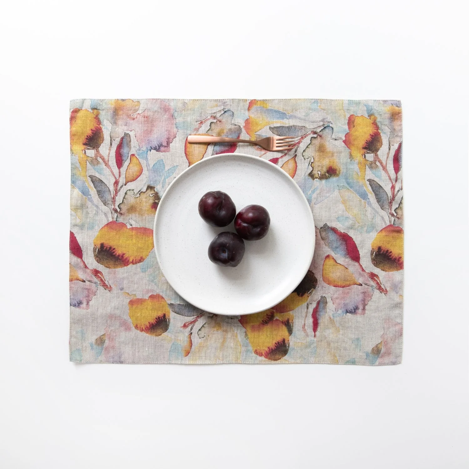 Orange Flow on Natural Linen Placemat - Image 2
