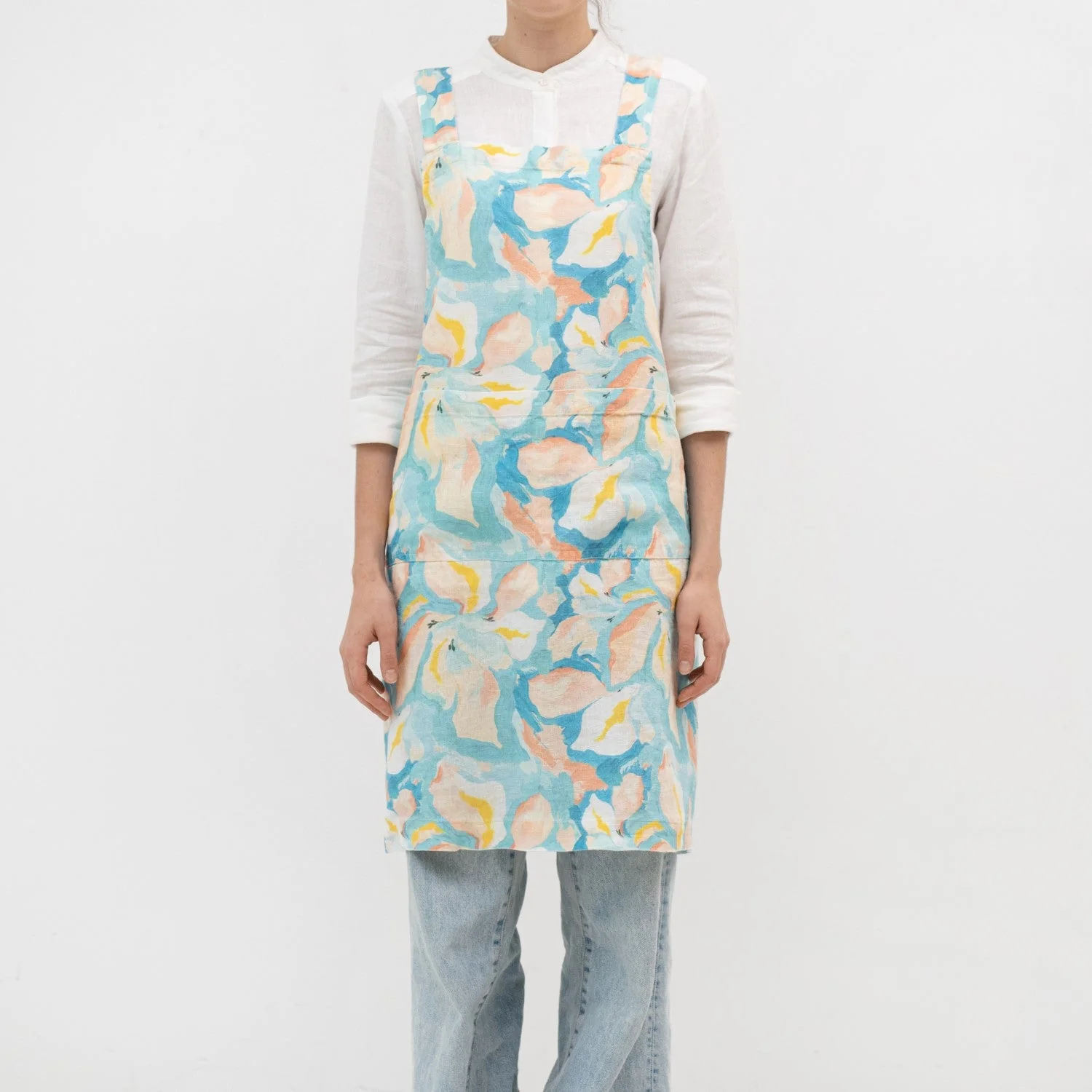 LIMITED EDITION Pastel Iris Linen Crossback Apron