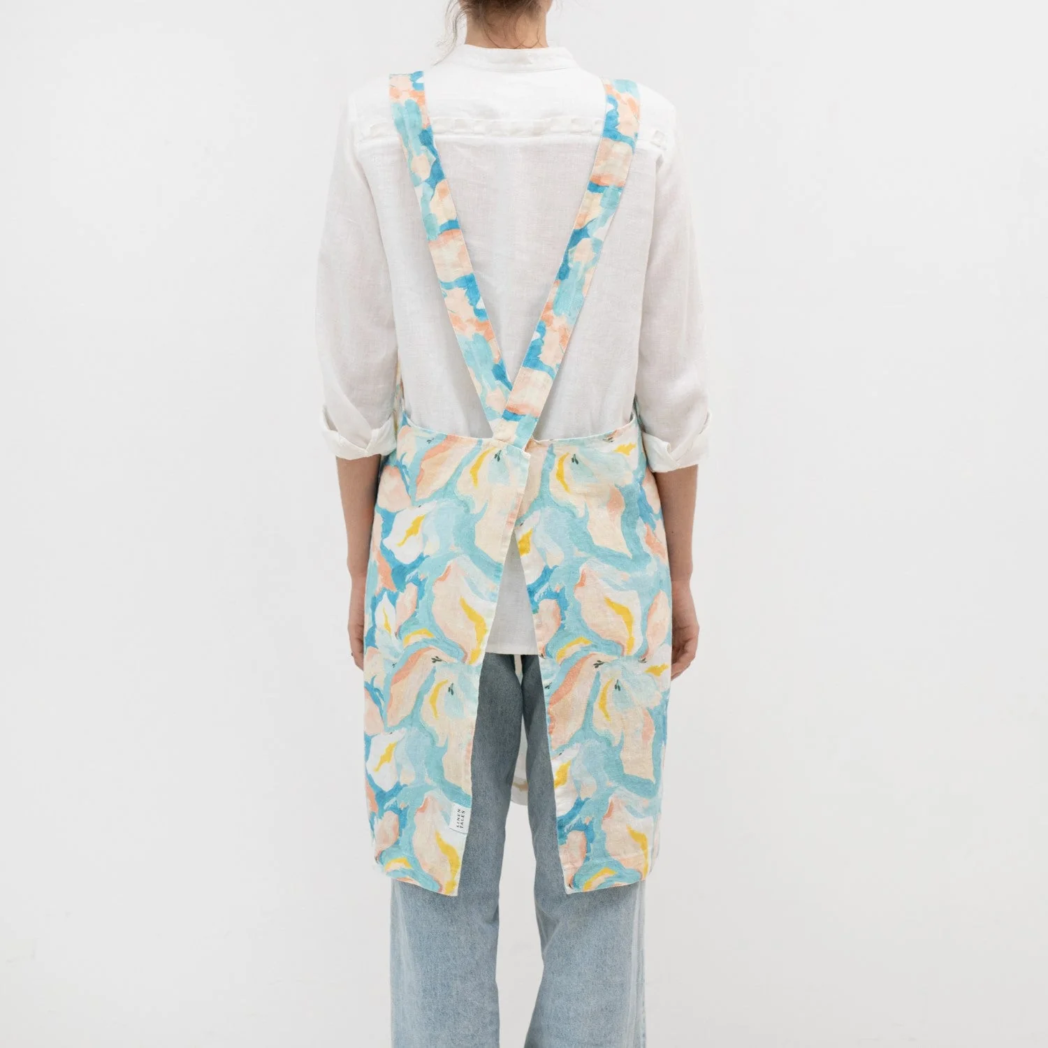 LIMITED EDITION Pastel Iris Linen Crossback Apron - Image 2