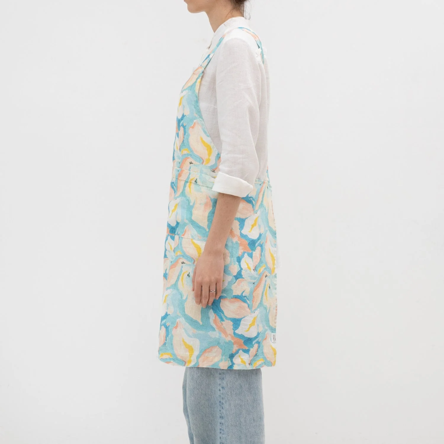 LIMITED EDITION Pastel Iris Linen Crossback Apron - Image 3