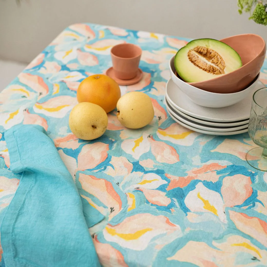 LIMITED EDITION Pastel Iris Linen Tablecloth - Image 2