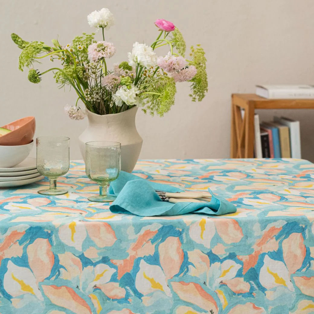 LIMITED EDITION Pastel Iris Linen Tablecloth - Image 3