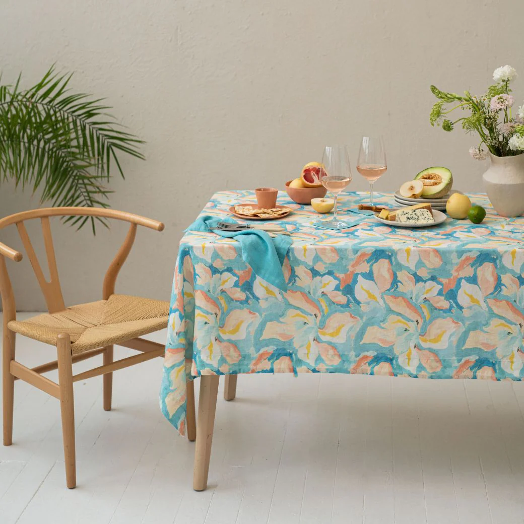 LIMITED EDITION Pastel Iris Linen Tablecloth - Image 4
