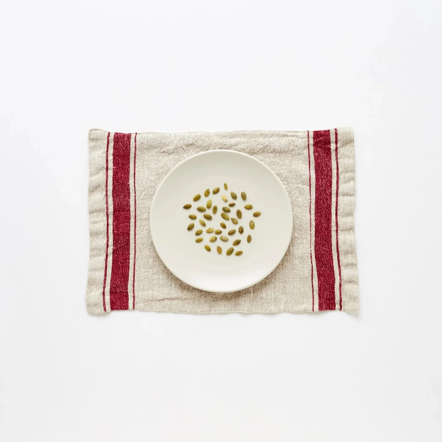 Red Stripe Vintage Linen Placemat