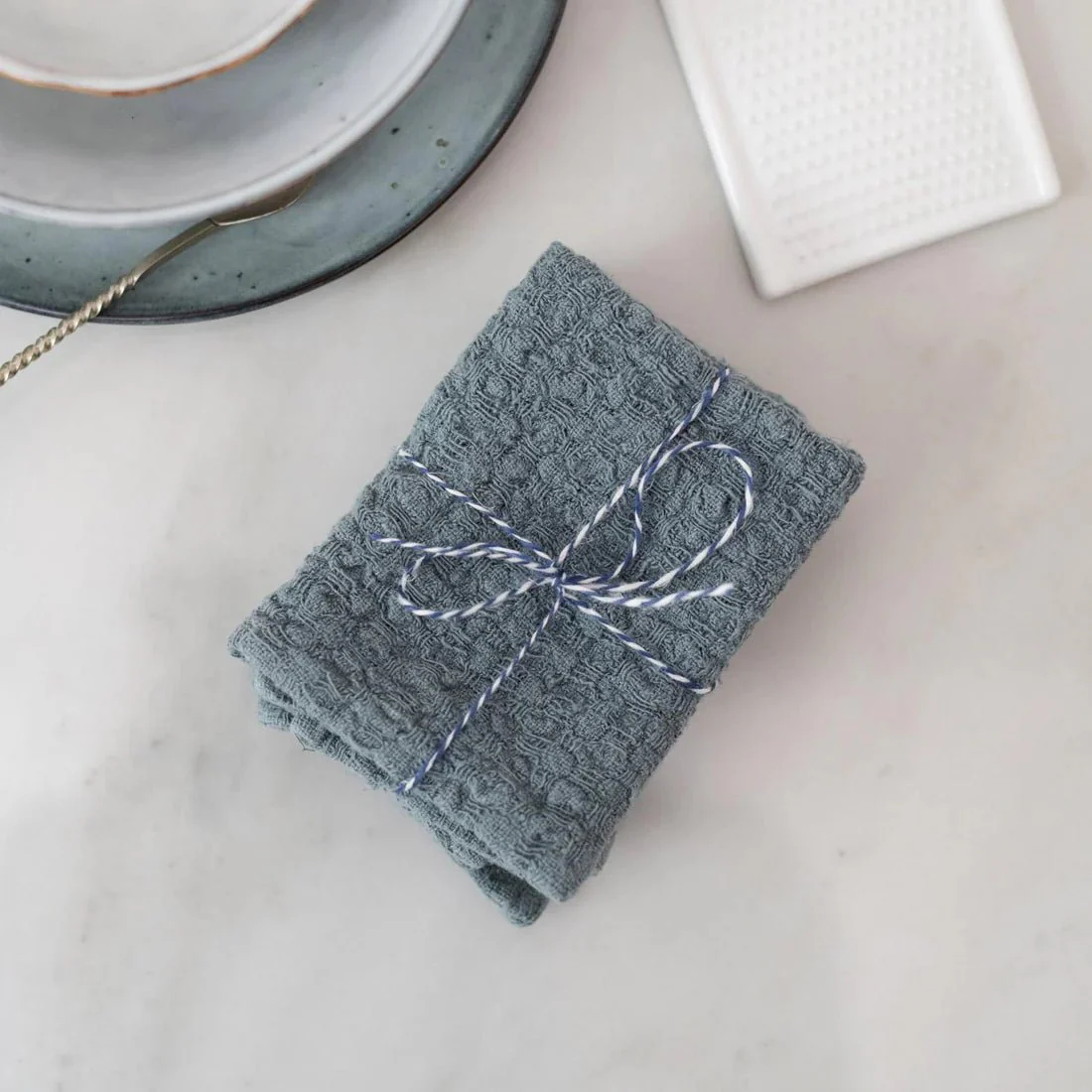 Blue Fog Linen Dishcloth Set of 2