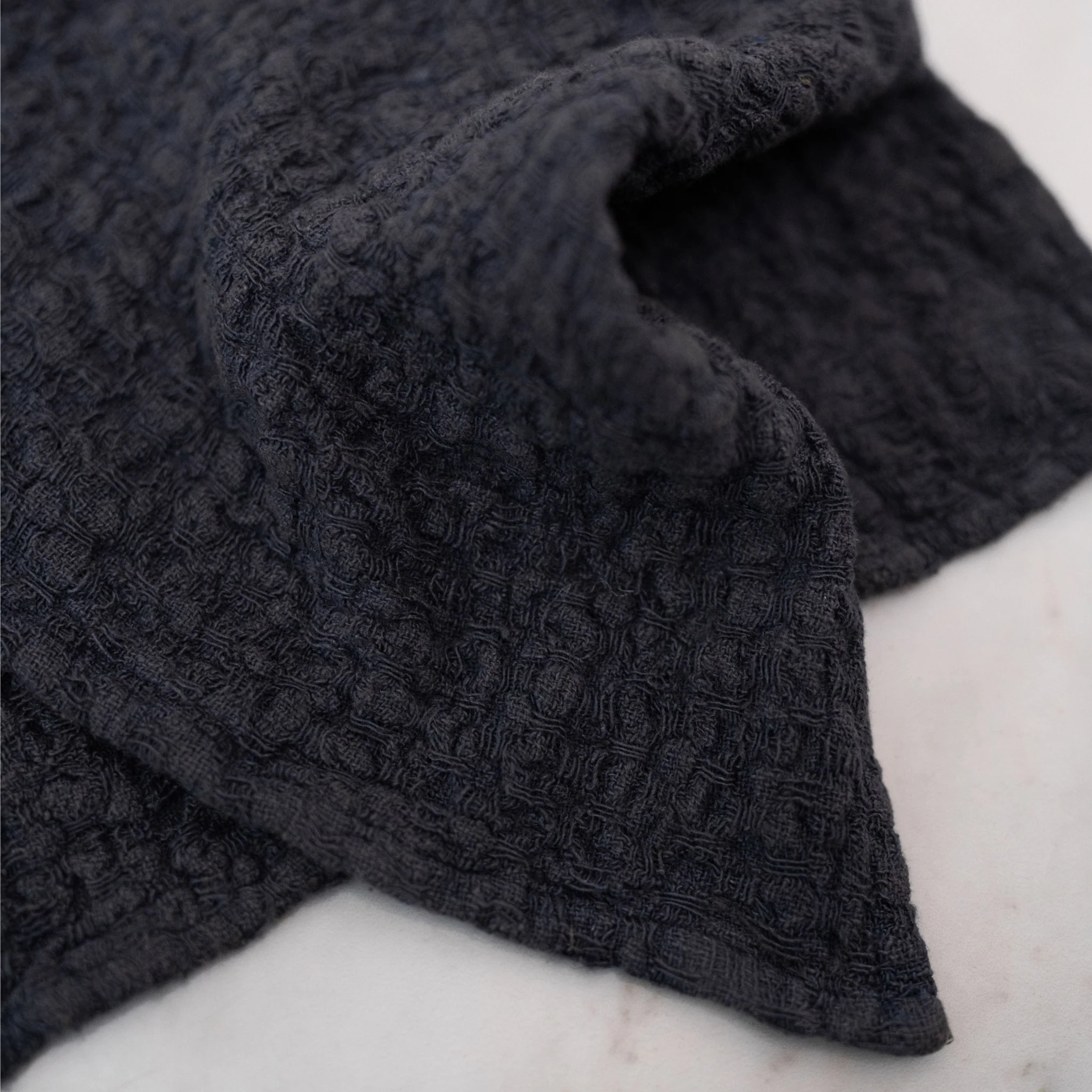 Dark Grey Linen Dishcloth Set of 2 - Image 3