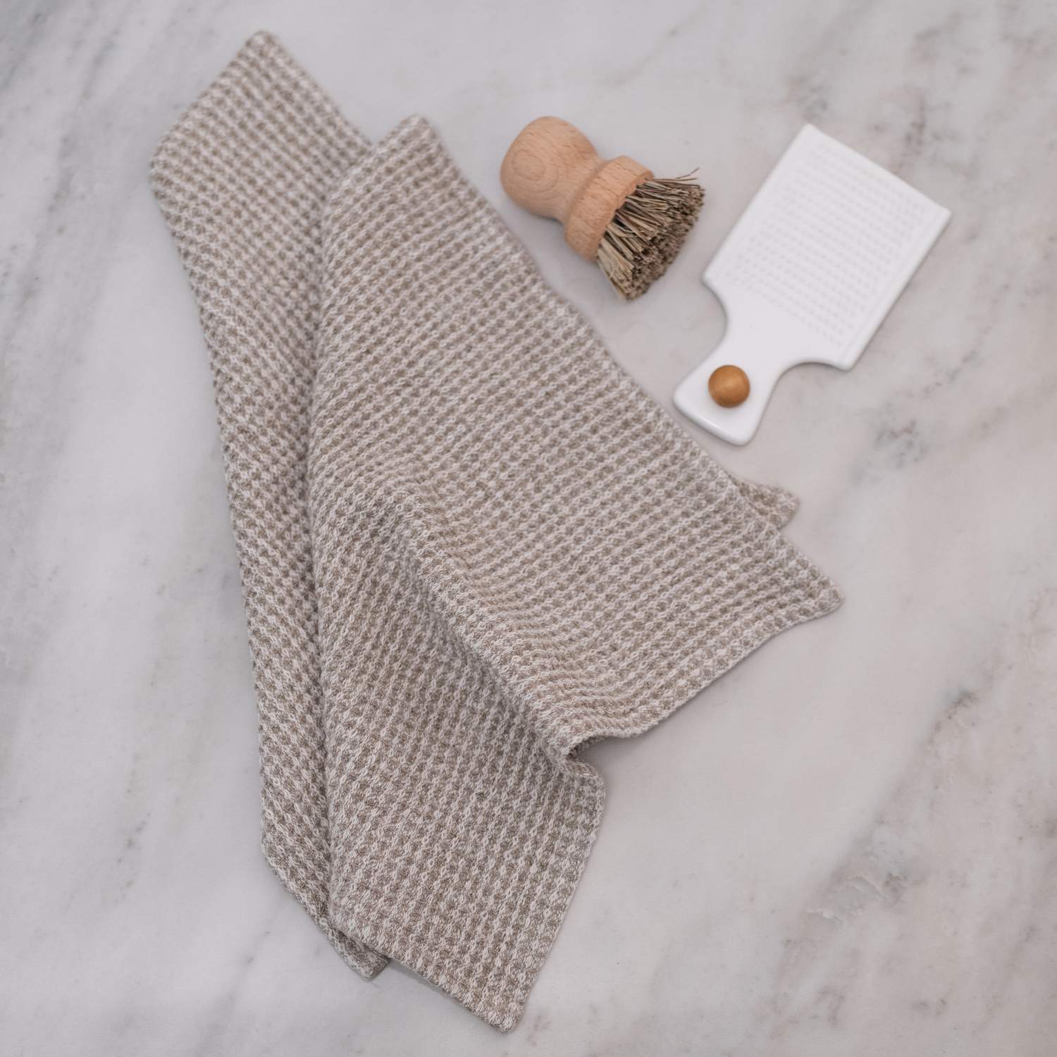 Natural Linen Waffle Dishcloth Set of 2 - Image 3