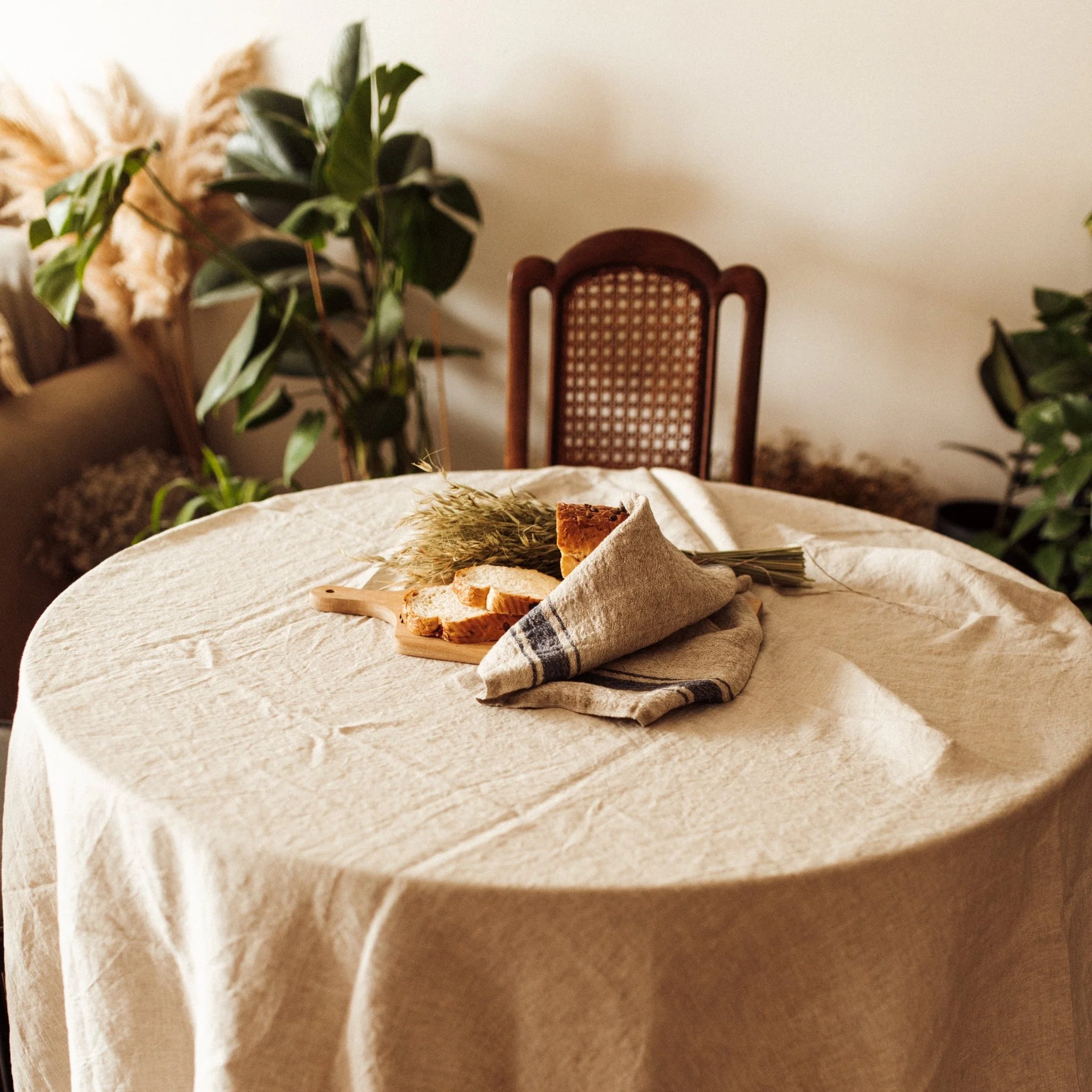 Blue Stripe Vintage Linen Napkins Set of 2 - Image 4
