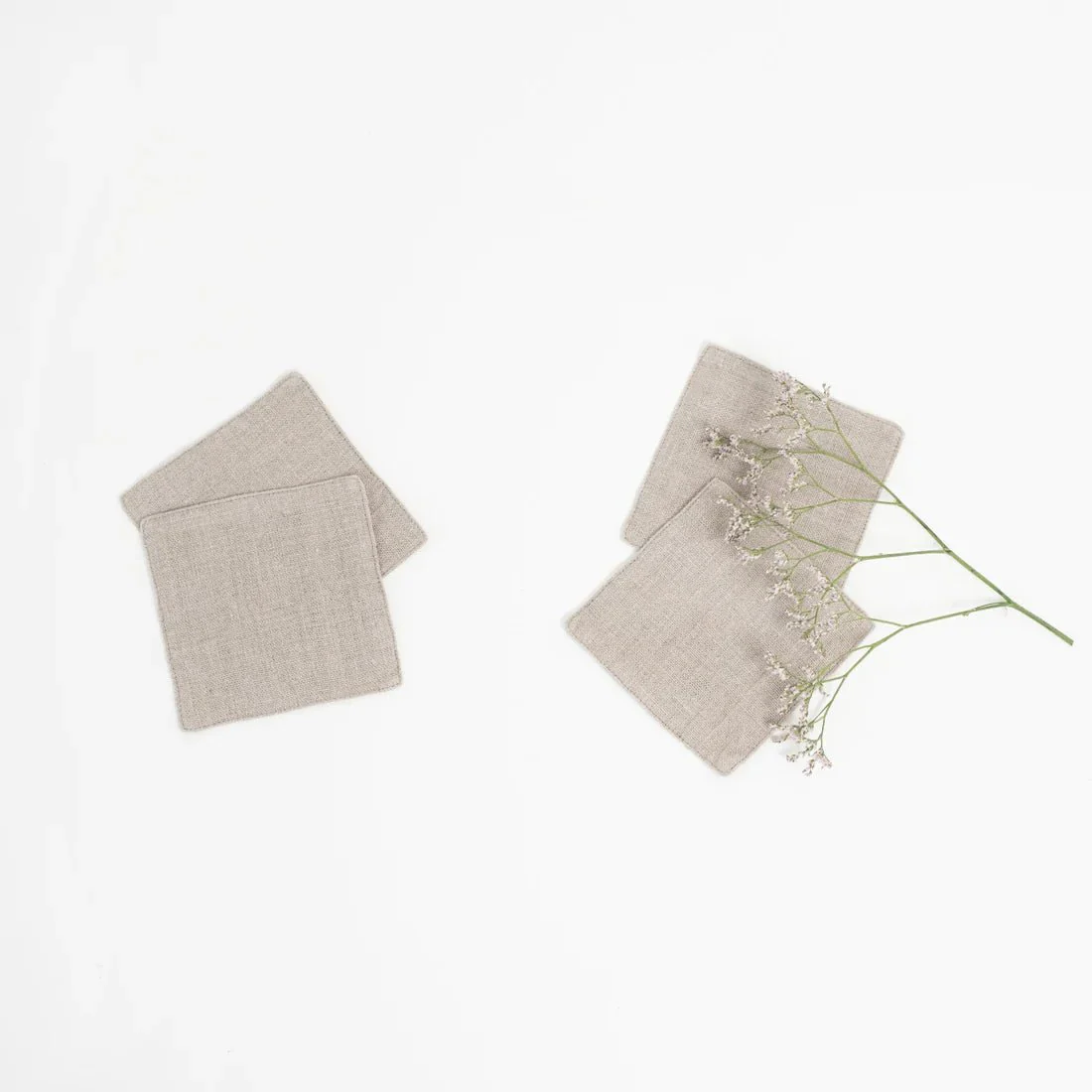 Natural Linen Coasters Set of 4