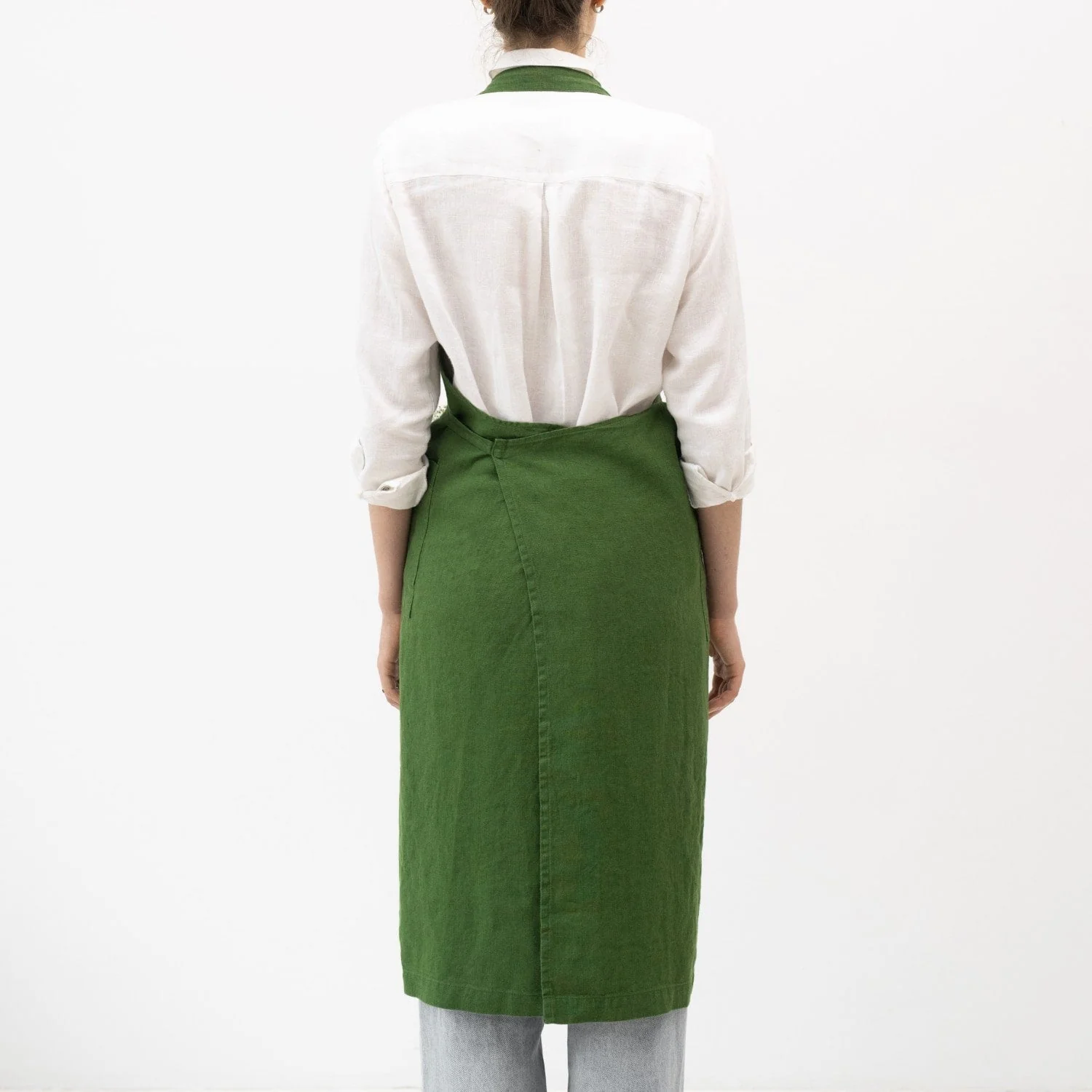 True Green Linen Chef Apron - Image 3