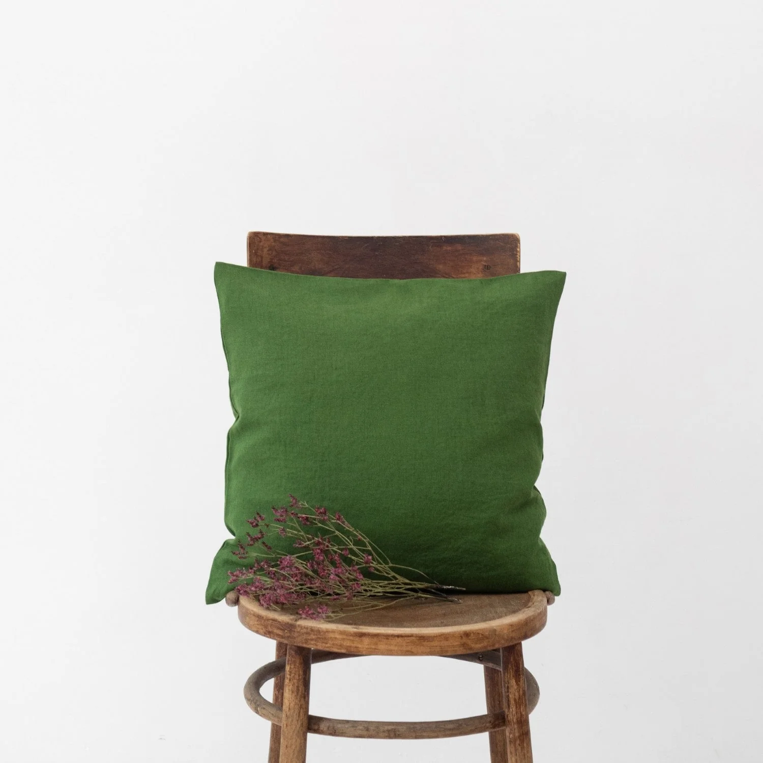 True Green Linen Cushion Cover