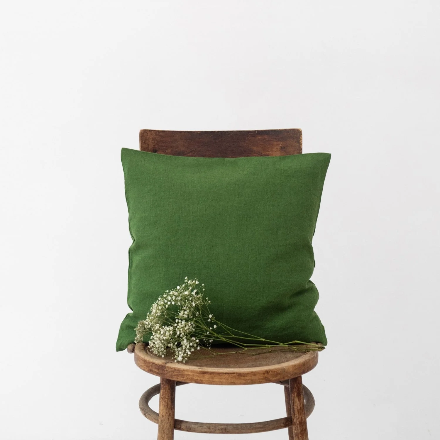 True Green Linen Cushion Cover - Image 2
