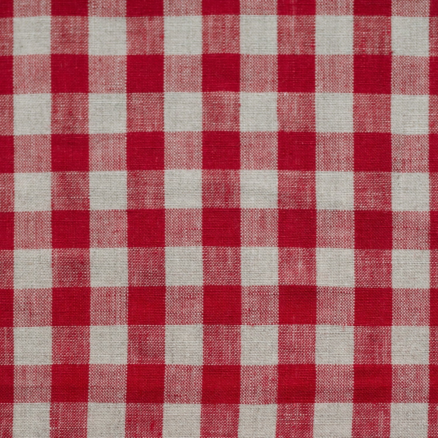 Unwashed Red Gingham Fabric 190 g/sq.m