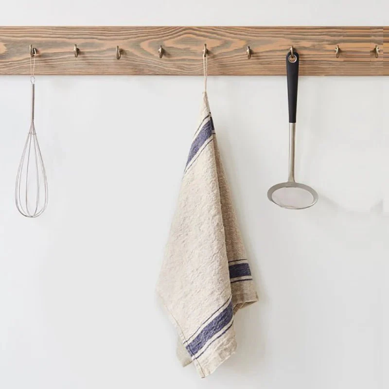 Blue Stripe Vintage Linen Kitchen Towel