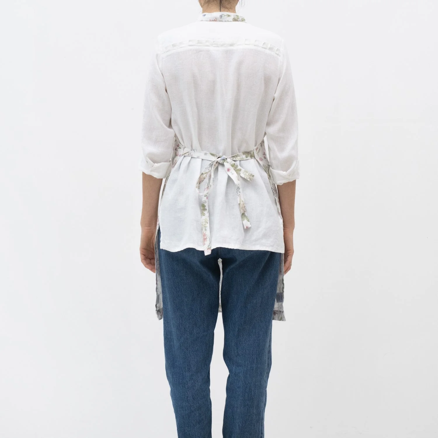White Botany Linen Daily Apron - Image 3