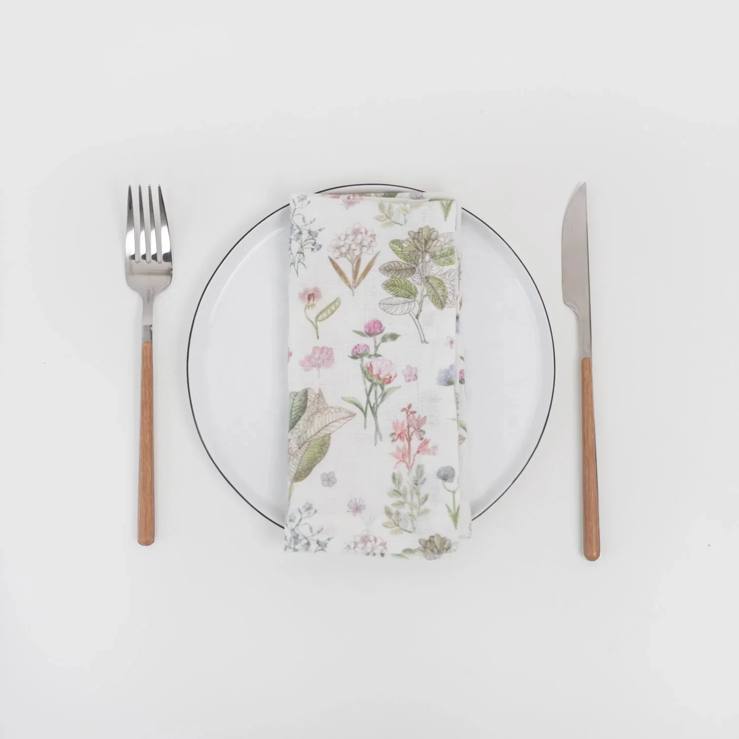White Botany Linen Napkins Set of 2