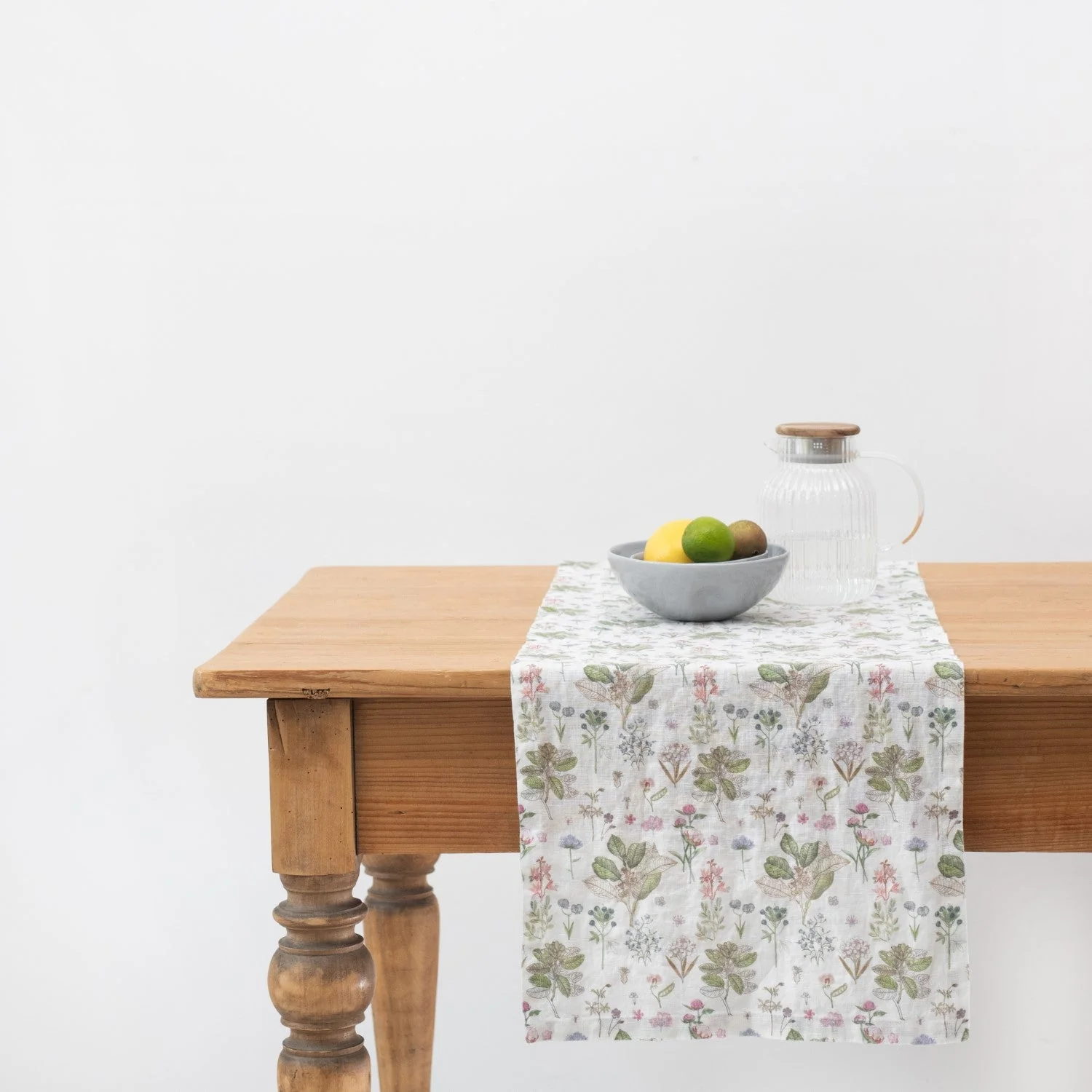 White Botany Linen Table Runner - Image 2