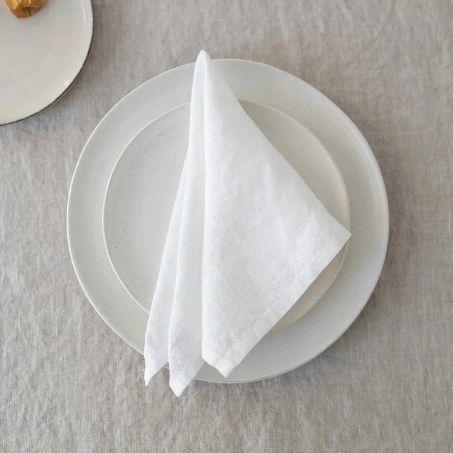 White Lightweight Linen Napkins Set of 2