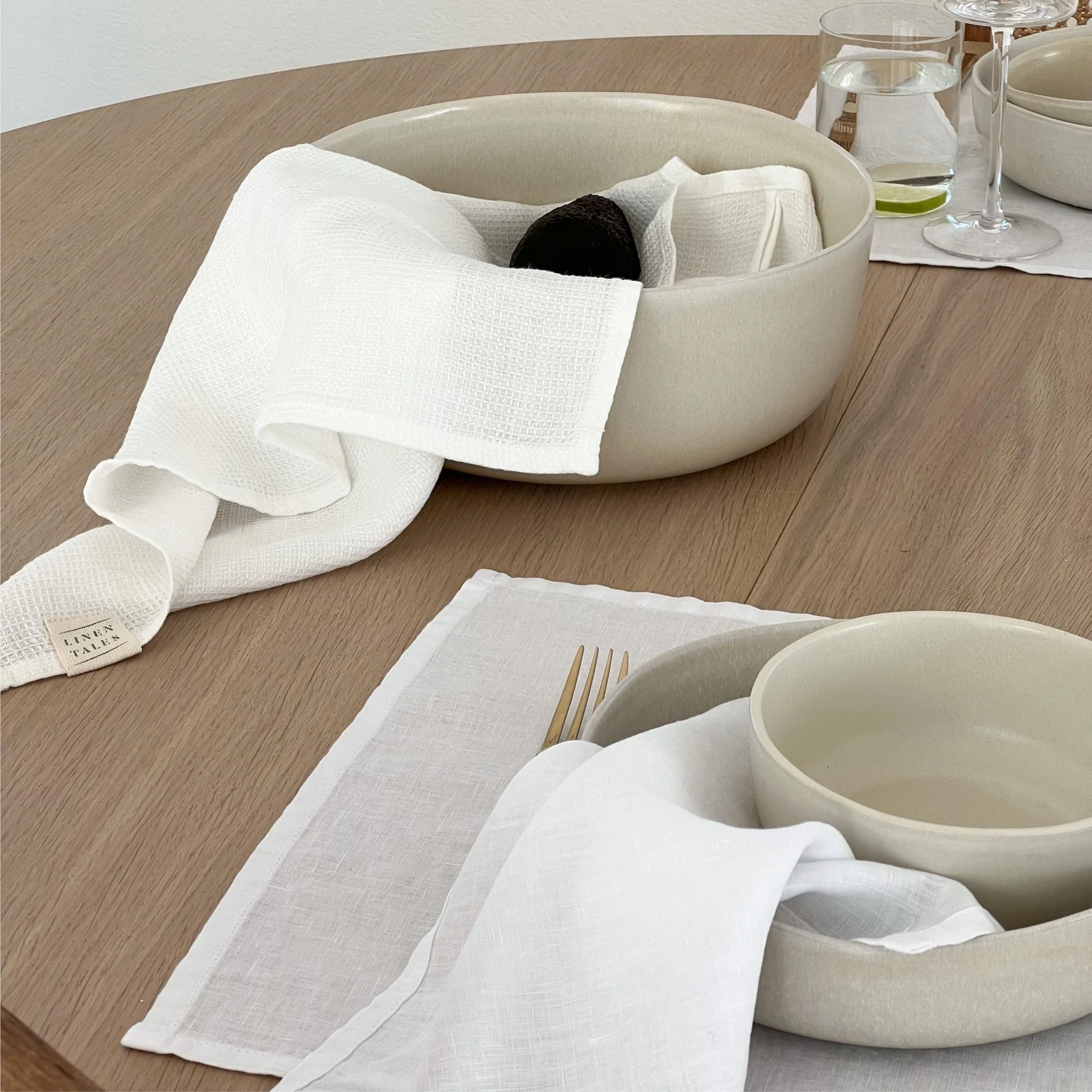 White Lightweight Linen Napkins Set of 2 - Image 5