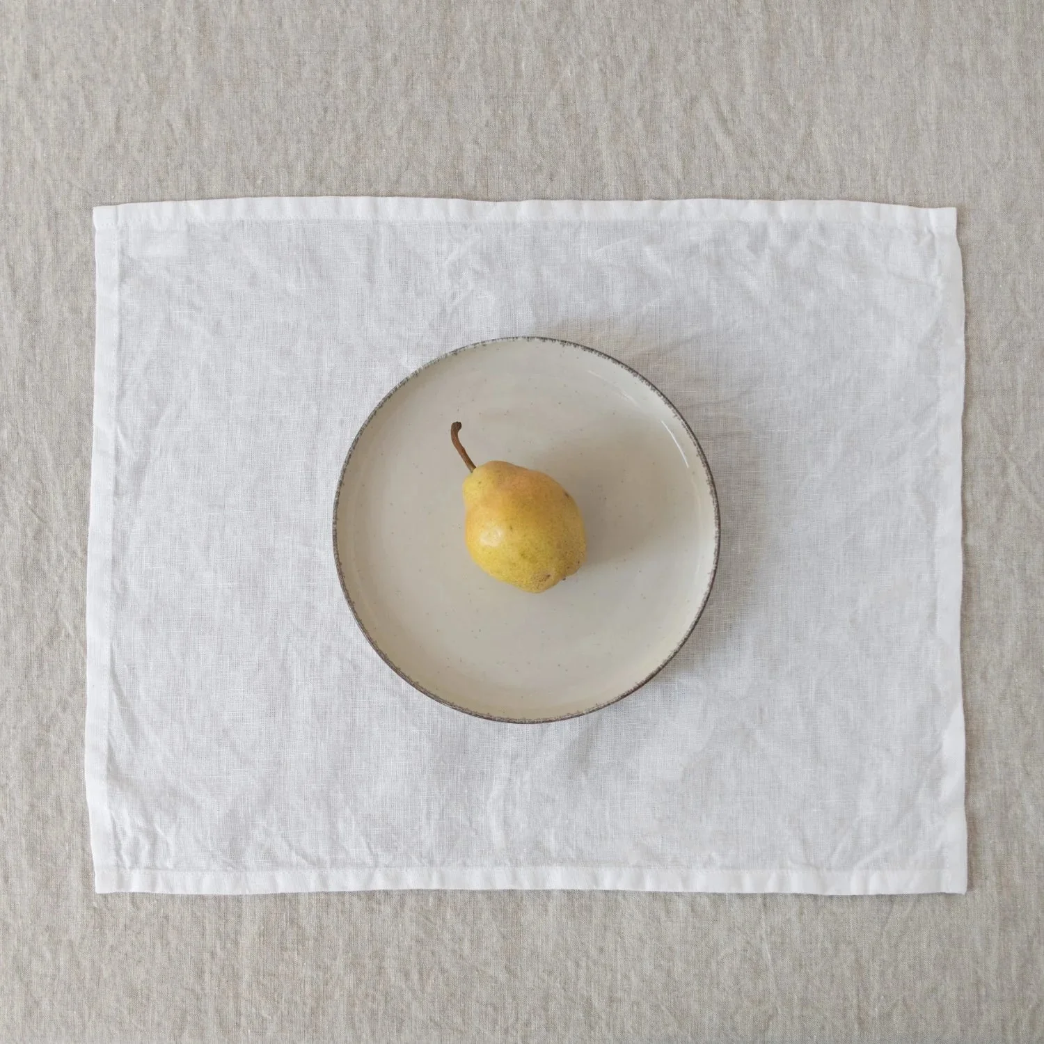 White Lightweight Linen Placemat