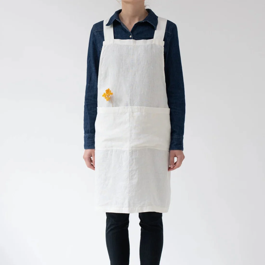 Off-White Linen Crossback Apron