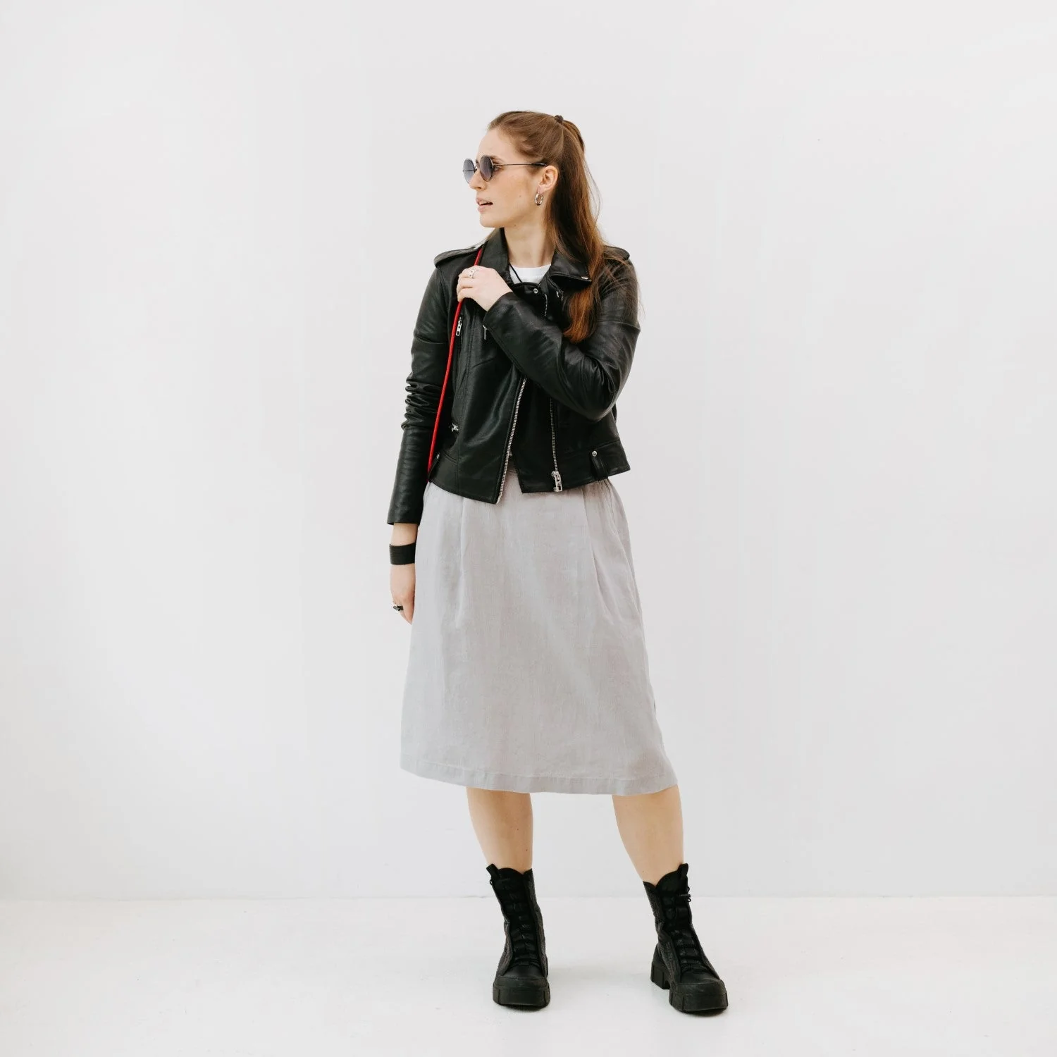 Wind Grey Linen Tulip Skirt - Image 5