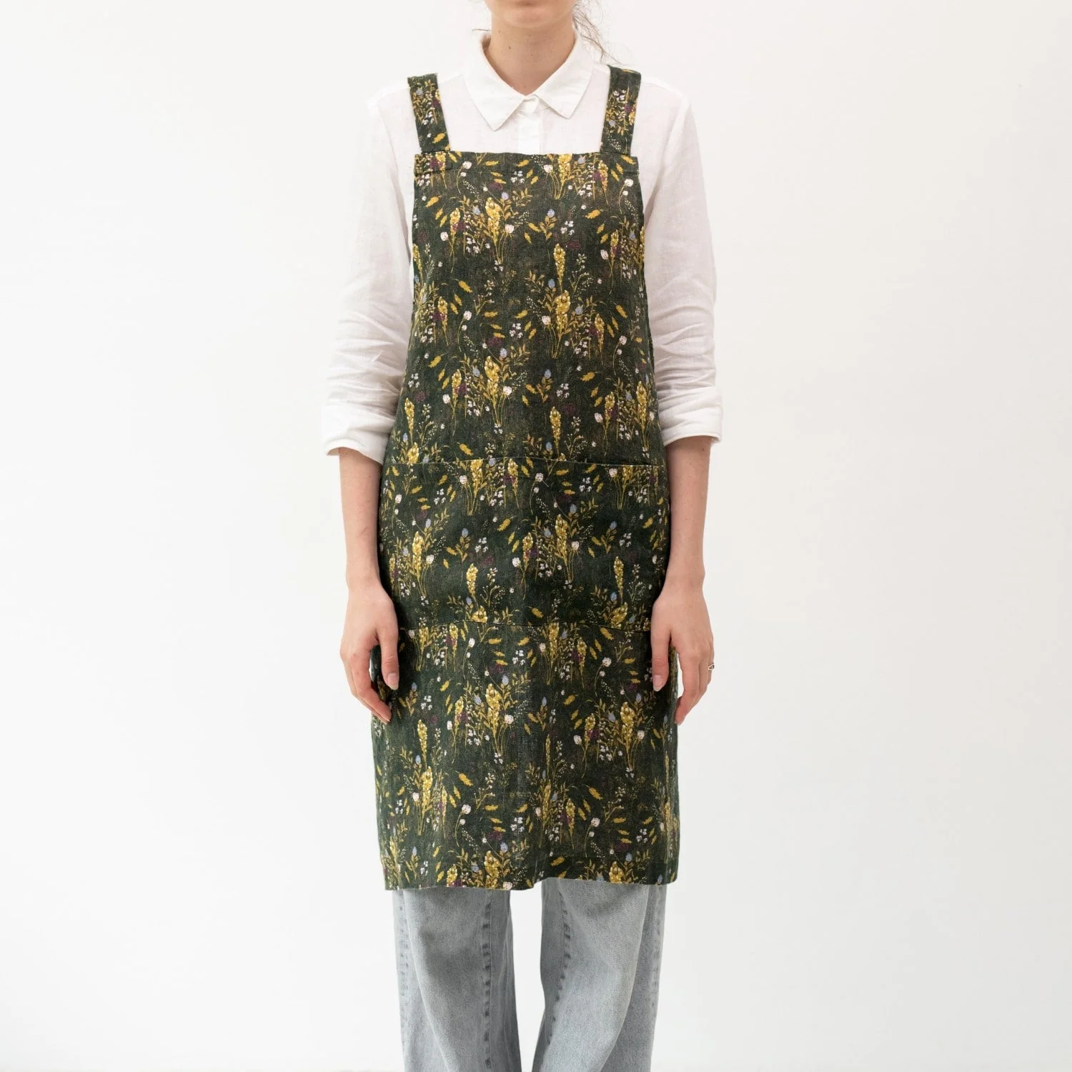 LIMITED EDITION Woodland Linen Crossback Apron