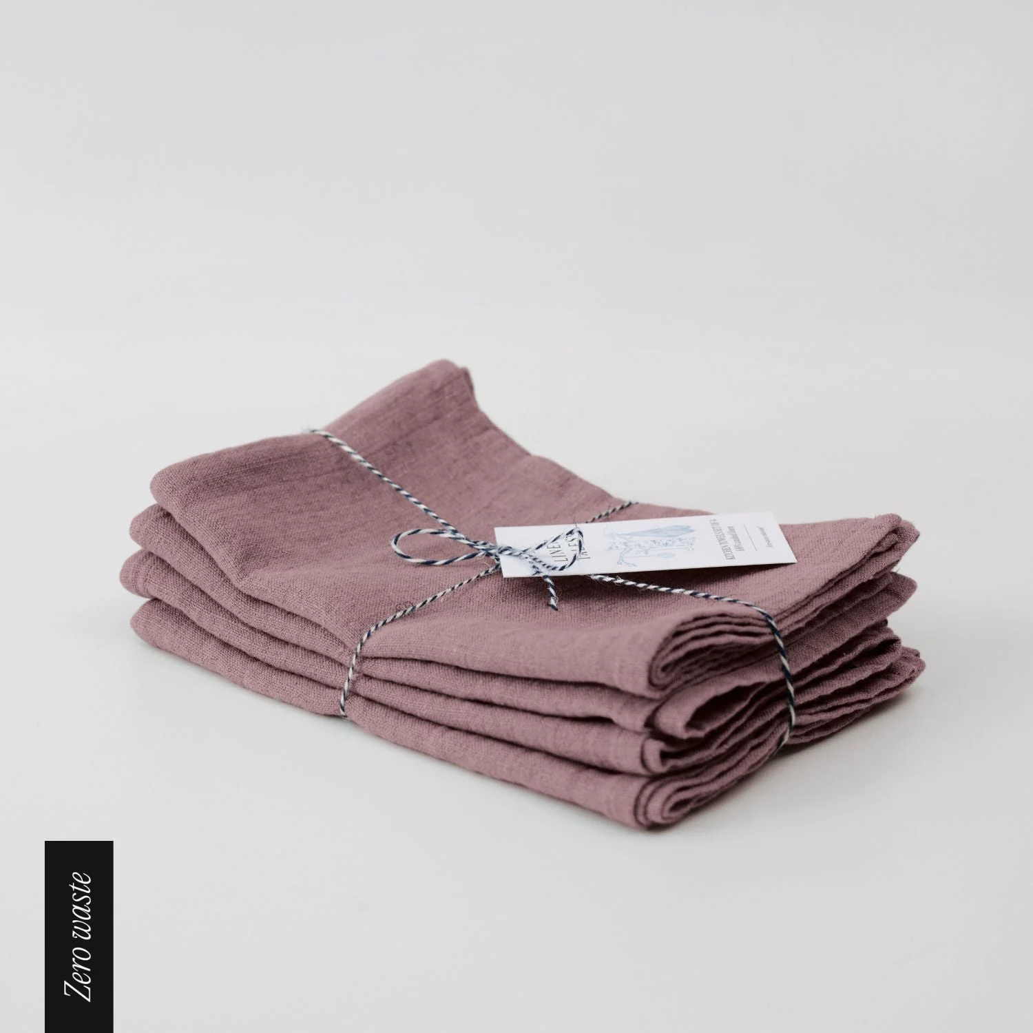 Zero Waste Ashes of Roses Linen Kitchen Towels Set of 4