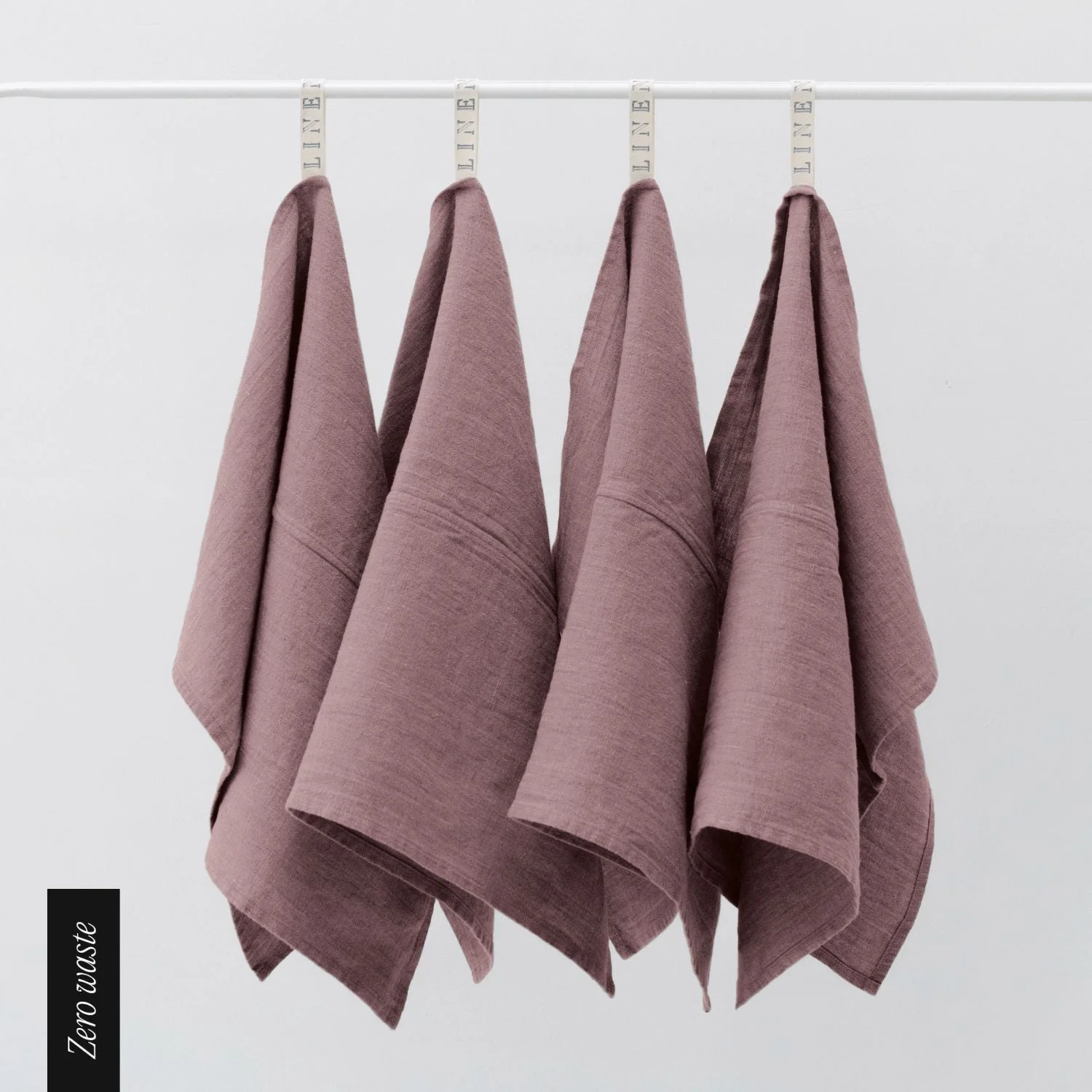 Zero Waste Ashes of Roses Linen Kitchen Towels Set of 4 - Image 2