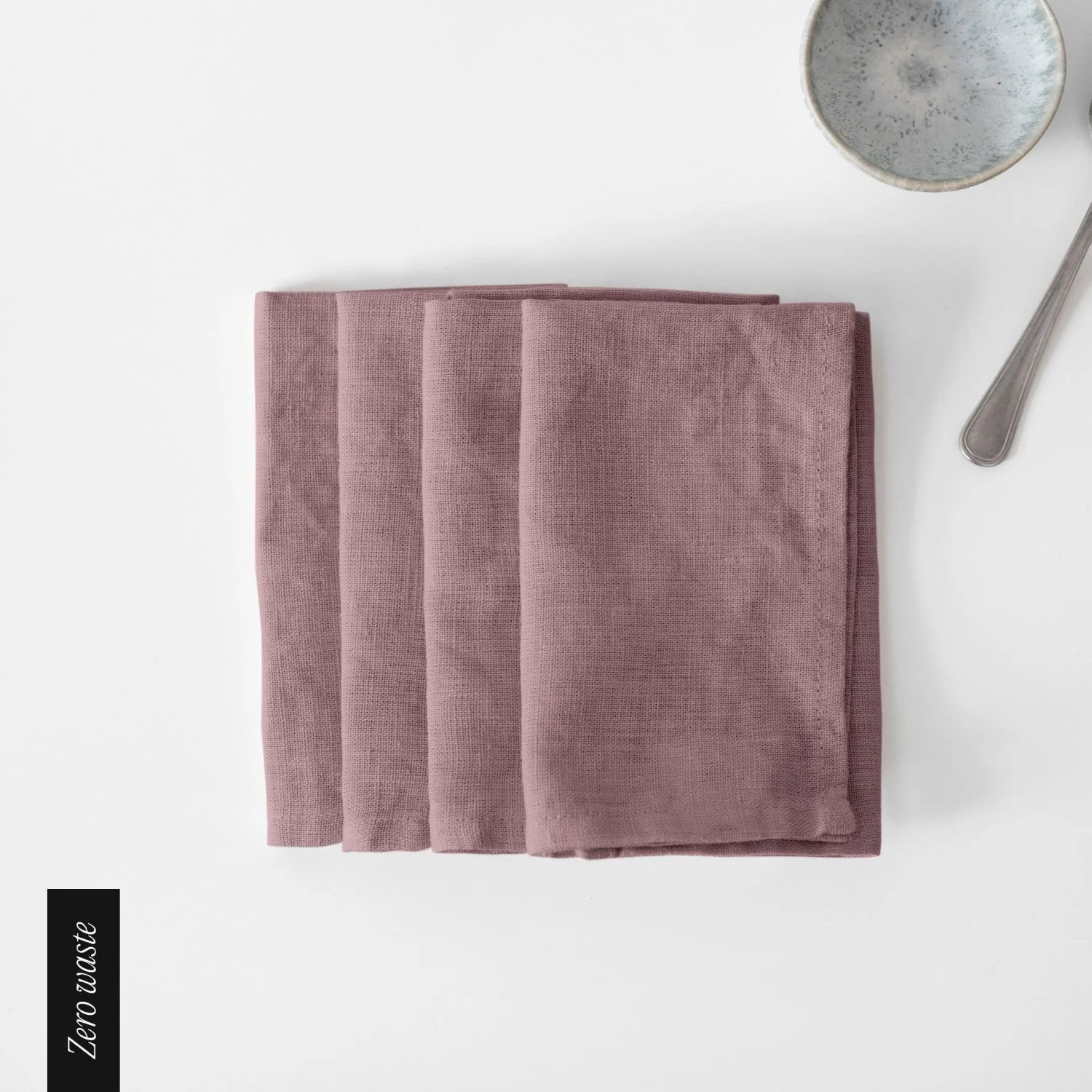 Zero Waste Ashes of Roses Linen Napkins Set of 4