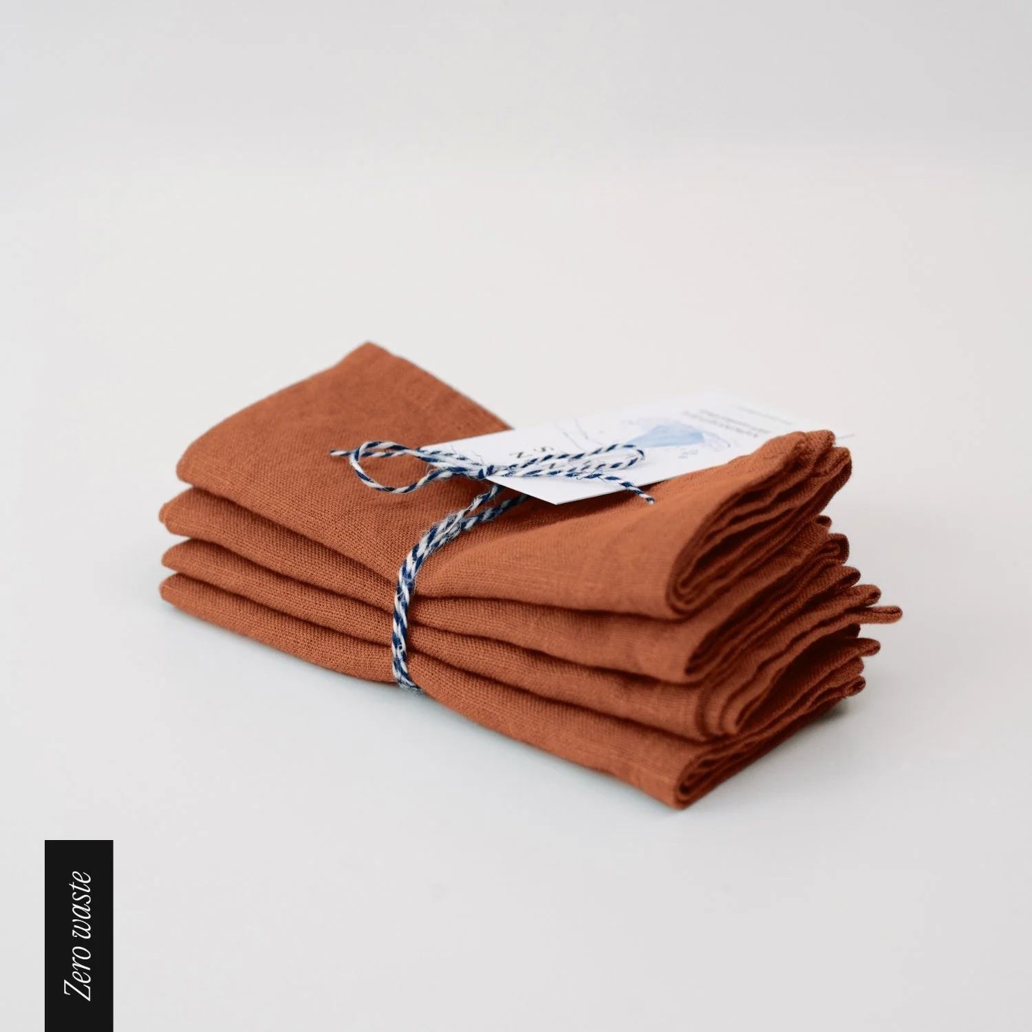 Zero Waste Baked Clay Linen Napkins Set of 4