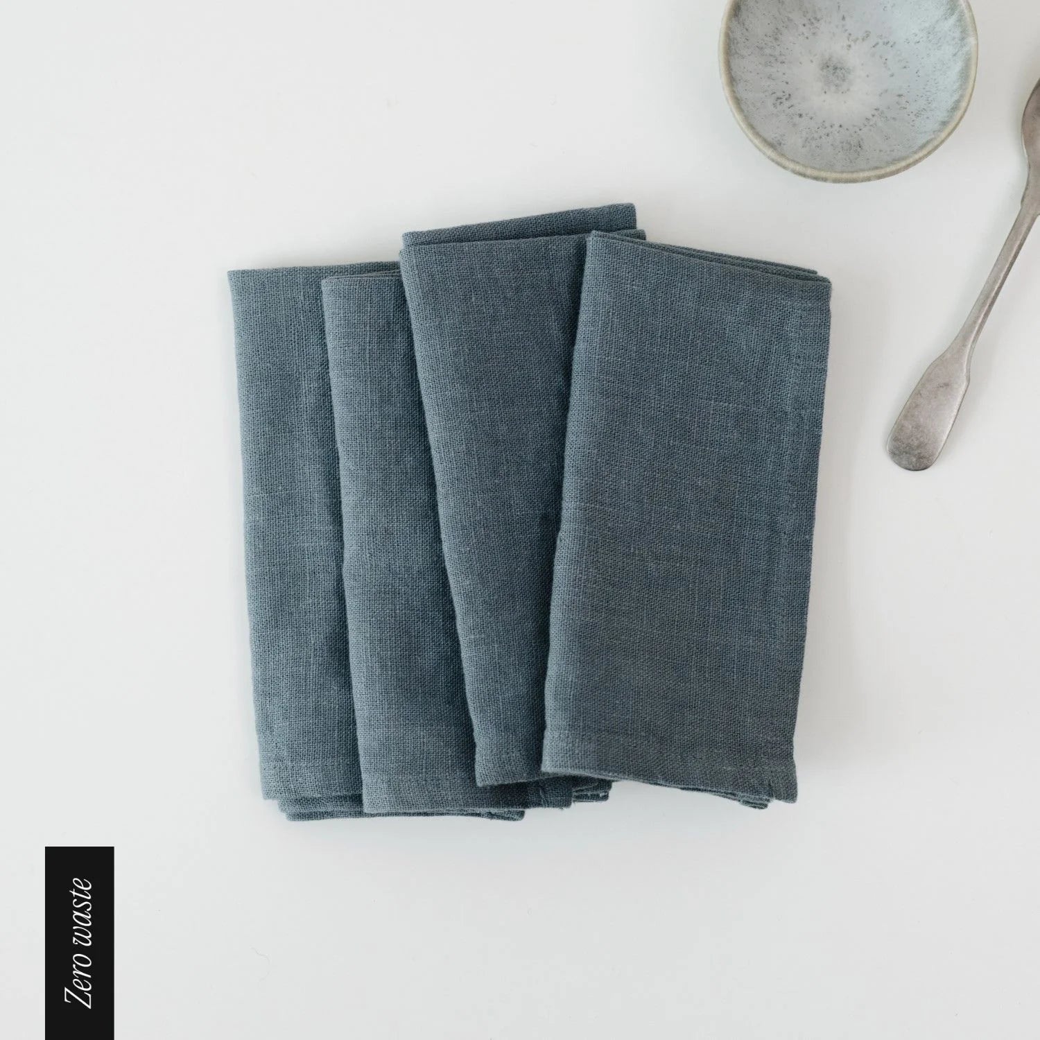Zero Waste Blue Fog Linen Napkins Set of 4
