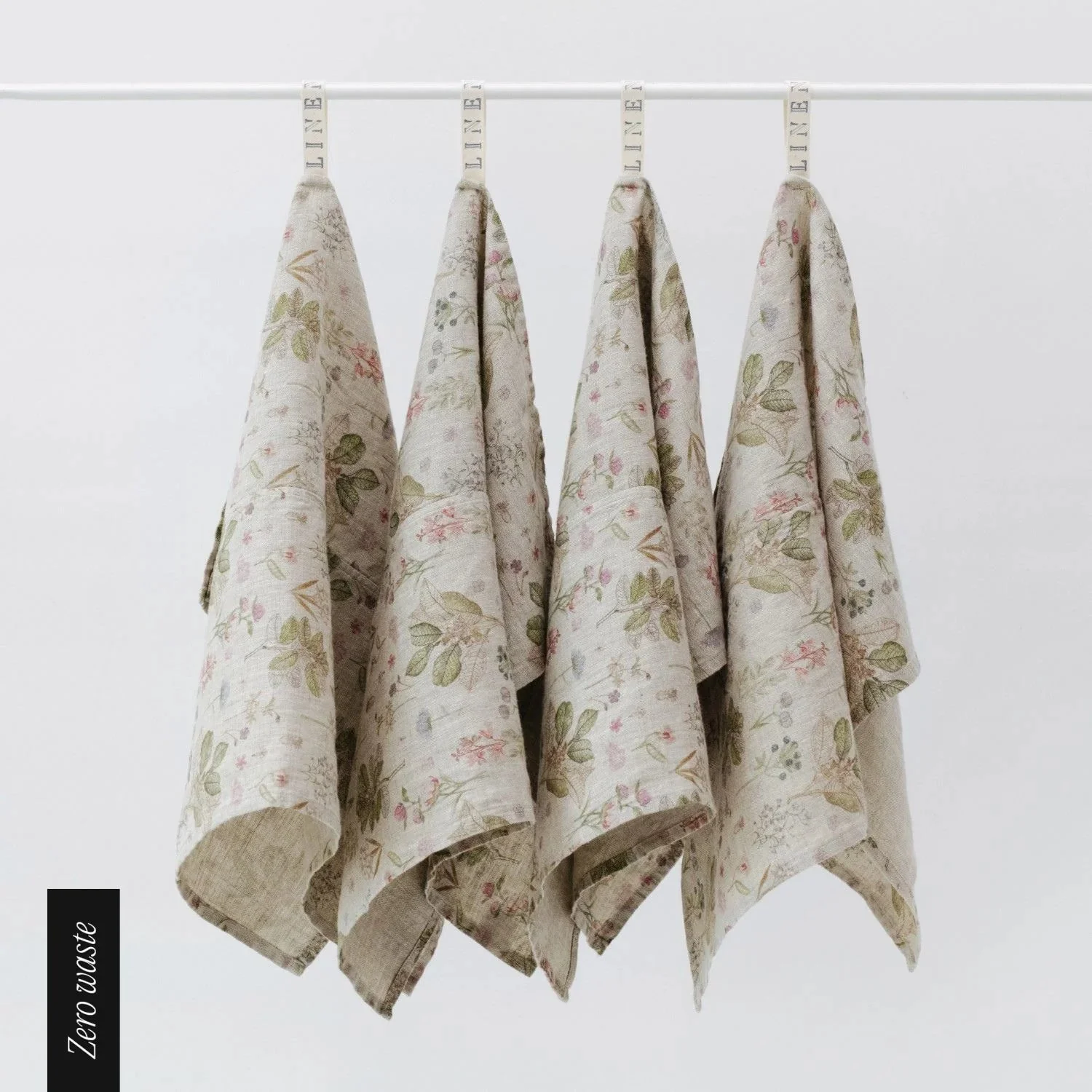Zero Waste Botany Linen Kitchen Towels Set of 4