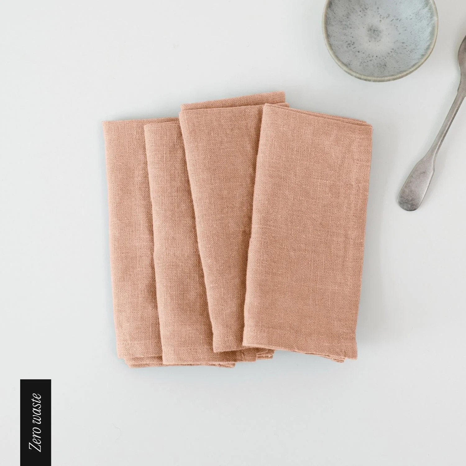Zero Waste Cafe Creme Linen Napkins Set of 4