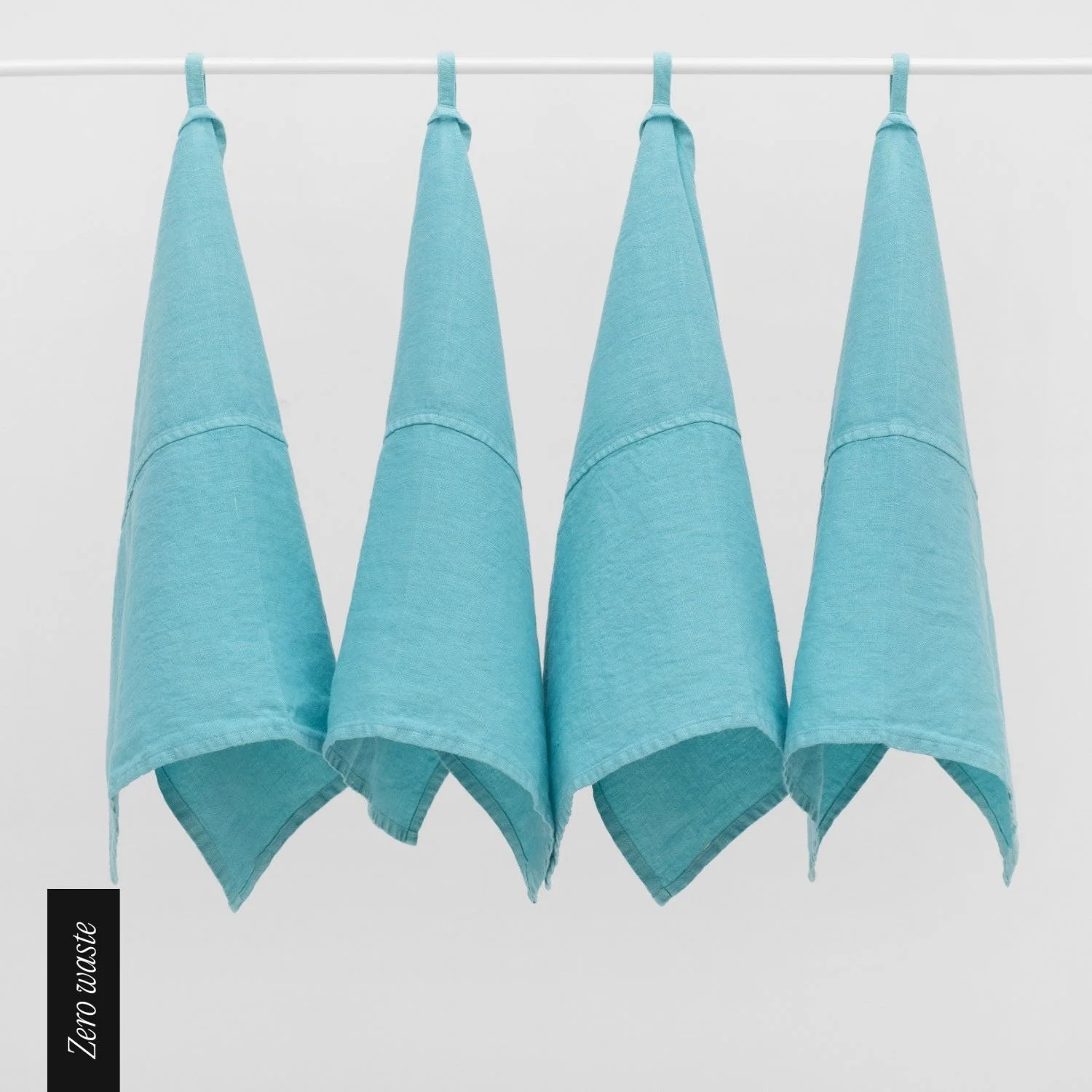 Zero Waste LIMITED EDITION Coastal Blue Linen Kitchen Towels Set of 4