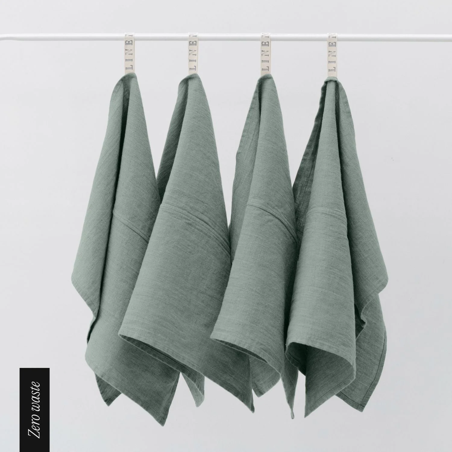 Zero Waste Green Milieu Linen Kitchen Towels Set of 4